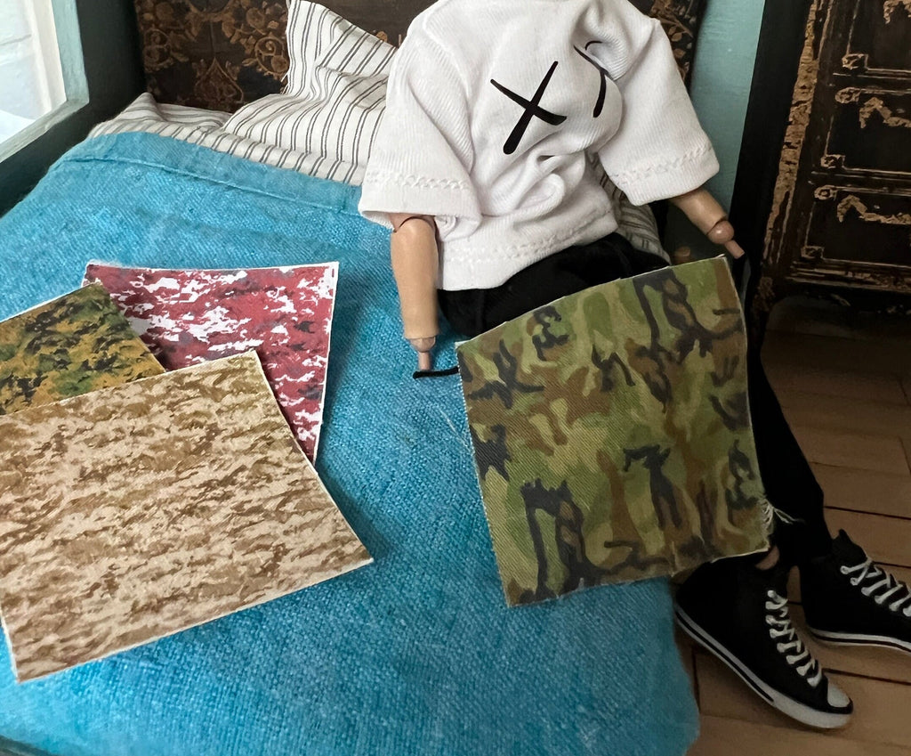 dollhouse miniature bandana 1/12 scale for 6 inch figure and 1/6 scale Bandana