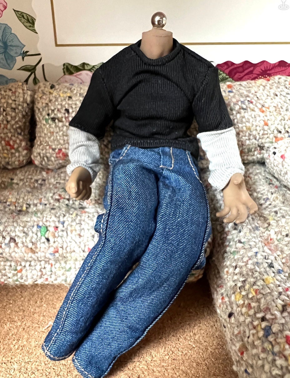 dollhouse miniature shirt 1/12 long sleeve shirt unisex top