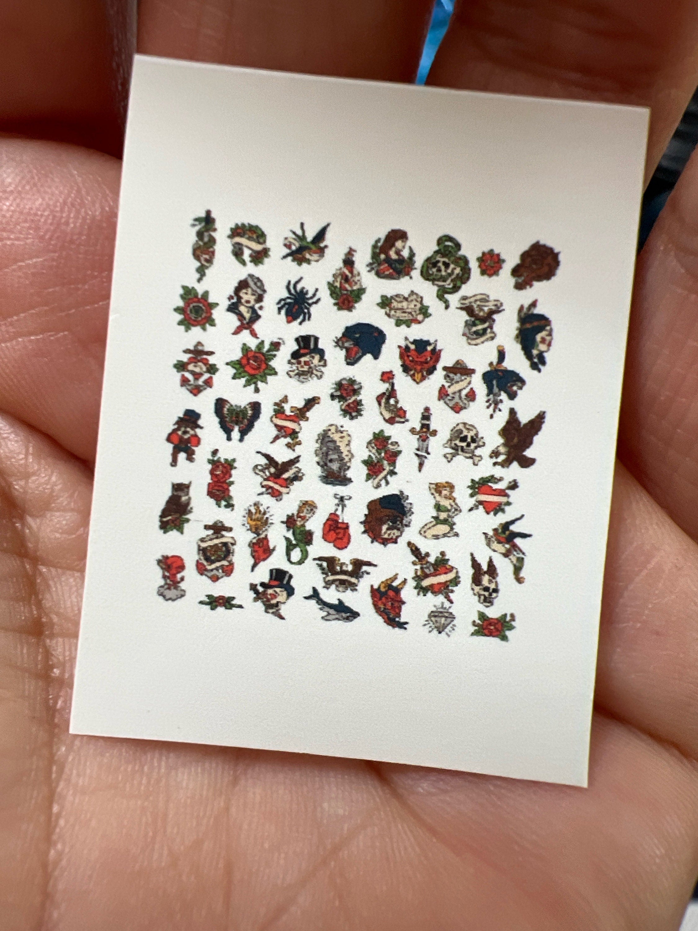 Dollhouse miniature tattoo flash, 1/12 scale dollhouse decor
