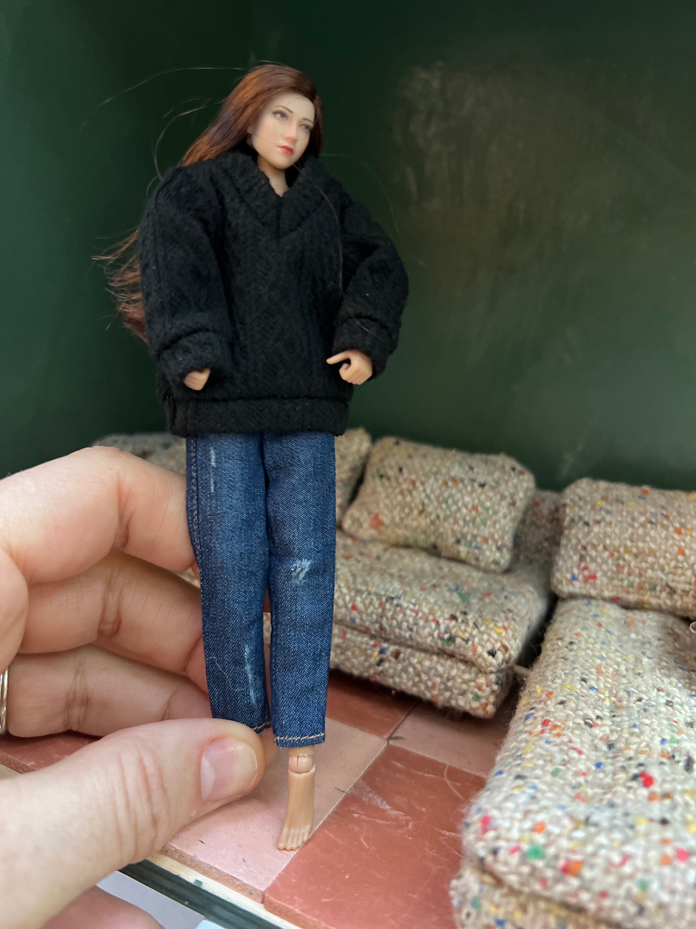 Dollhouse miniature women's jeans 1/12 clothing