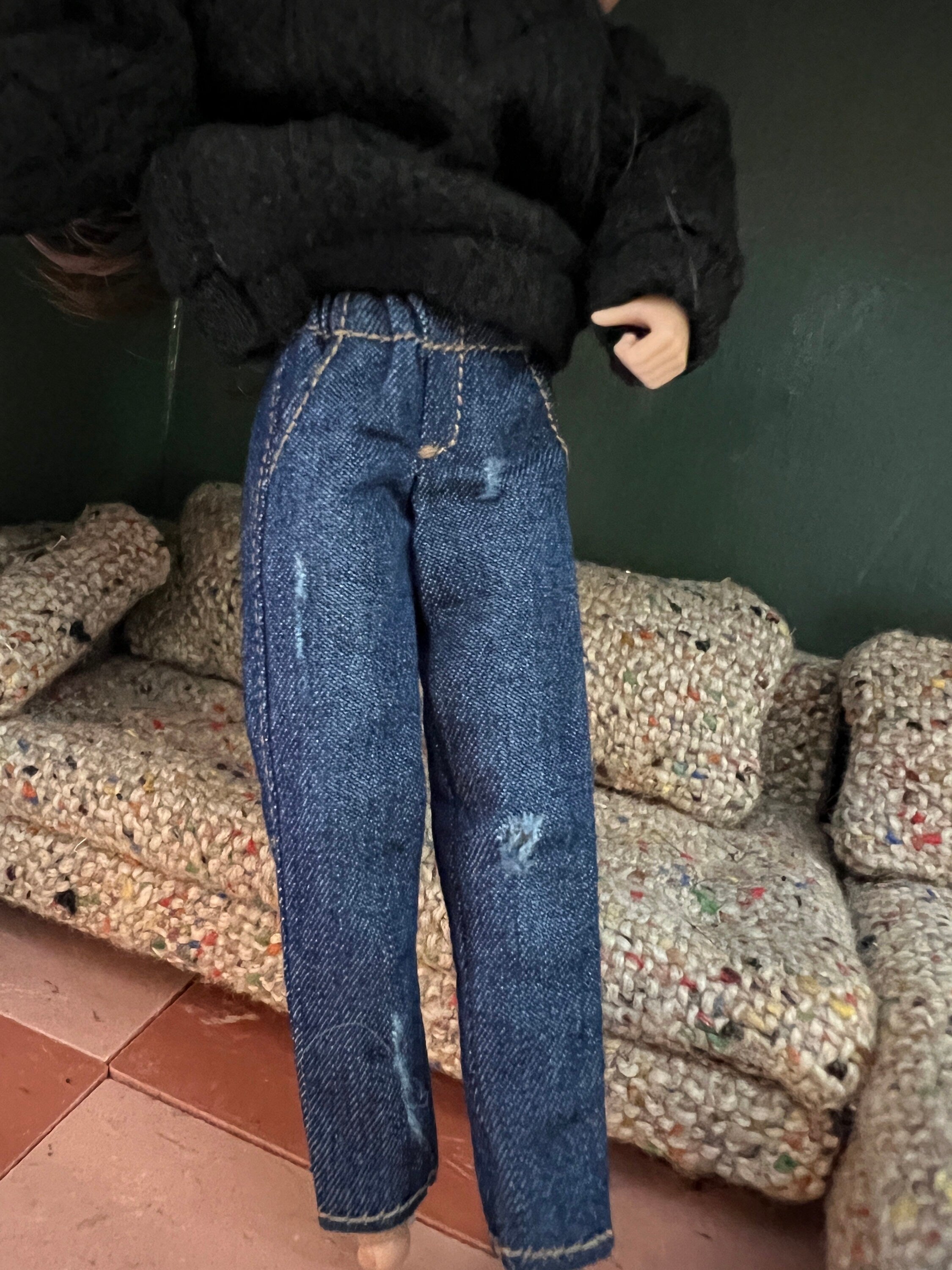 Dollhouse miniature women's jeans 1/12 clothing