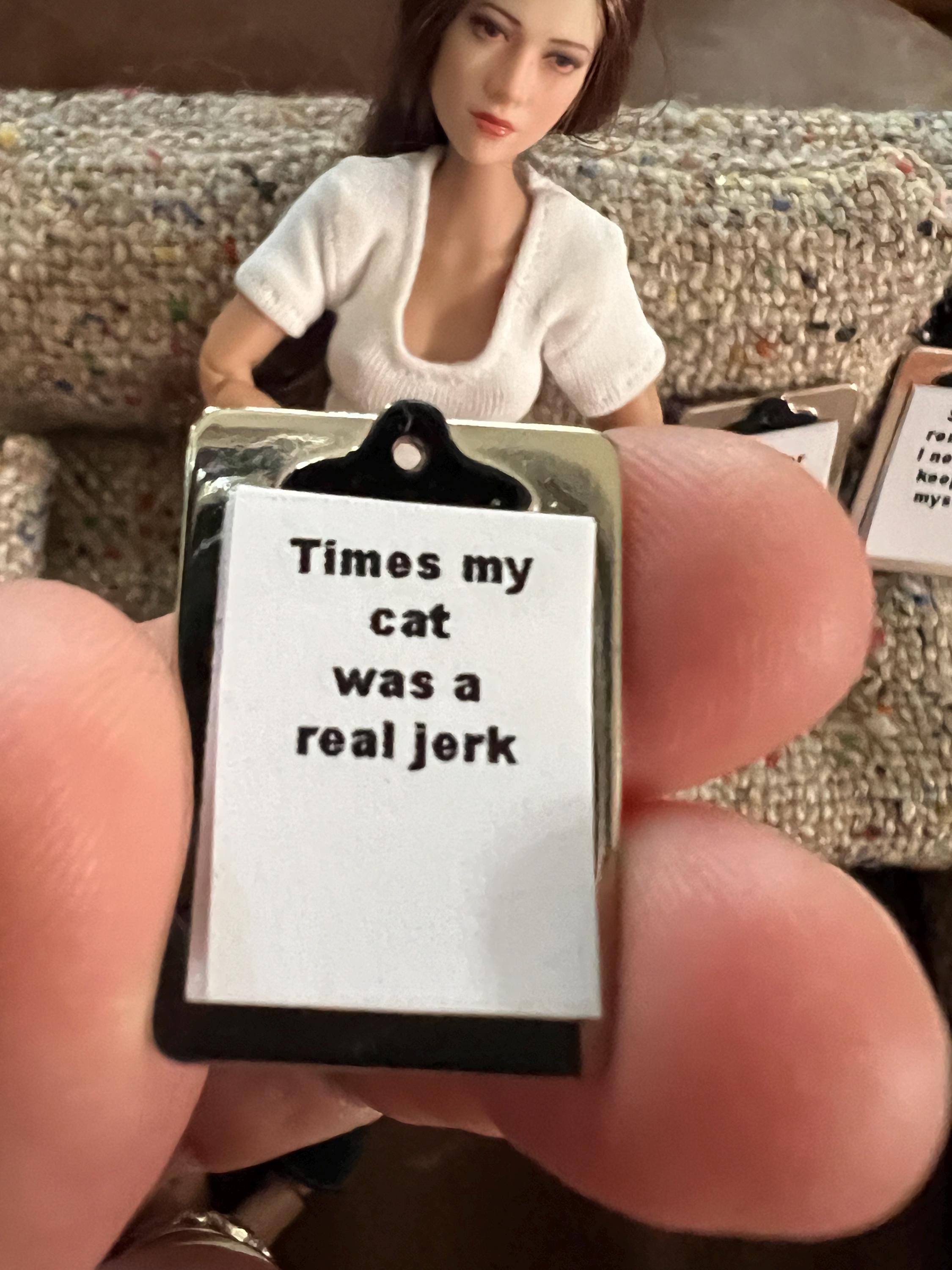 dollhouse miniature clipboard 1/12 scale accessory dollhouse office