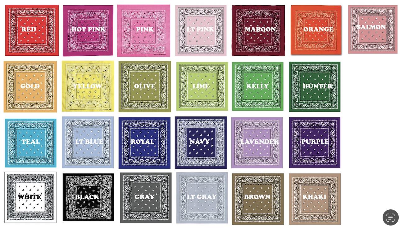 dollhouse miniature bandana 1/12 scale for 6 inch figure and 1/6 scale Bandana