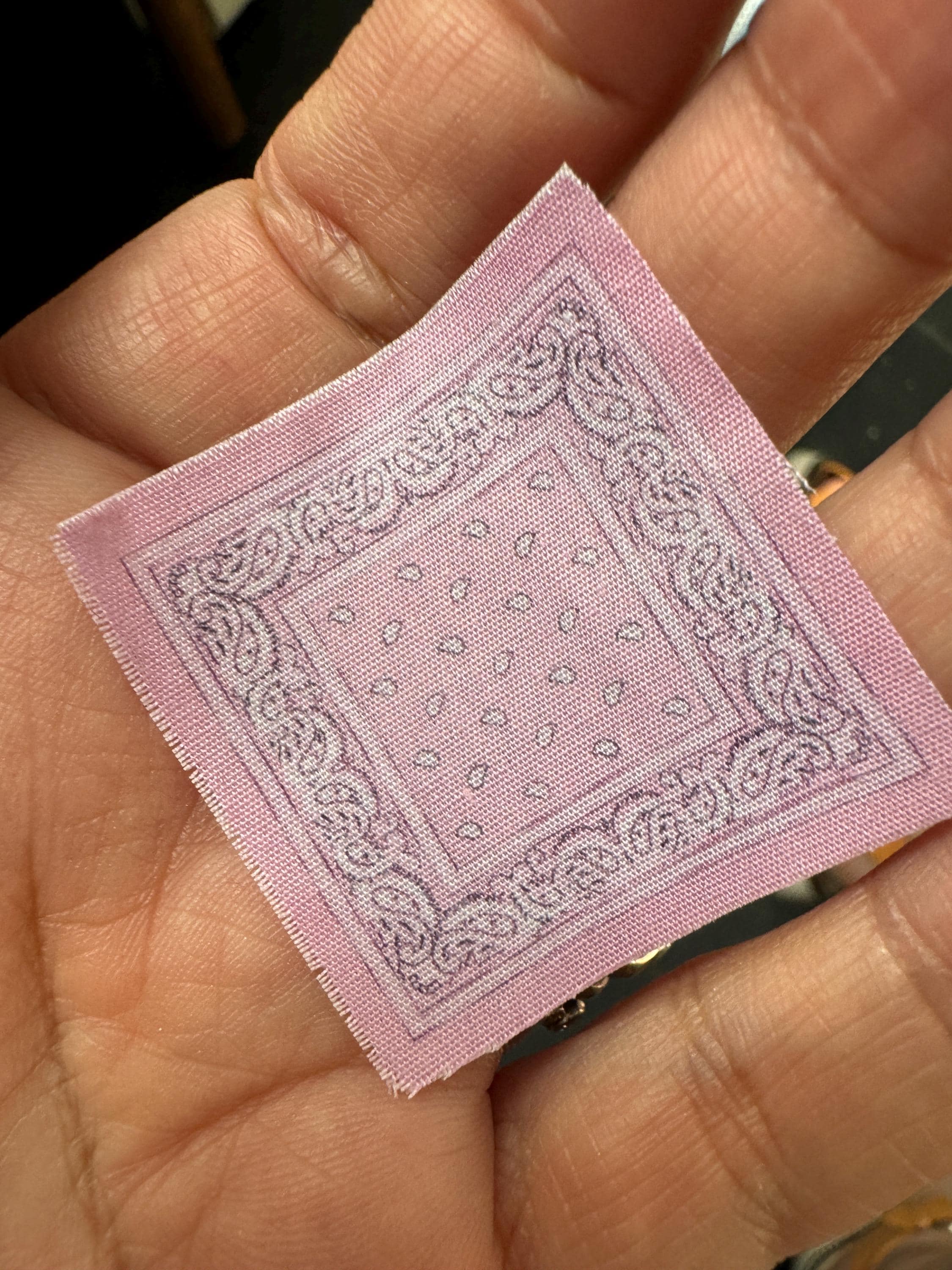 dollhouse miniature bandana 1/12 scale for 6 inch figure and 1/6 scale Bandana