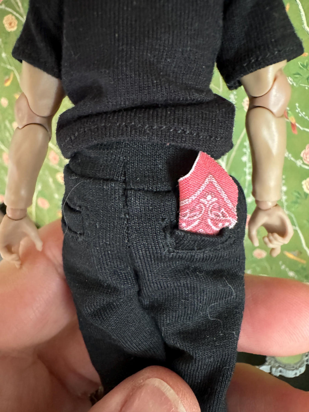 dollhouse miniature bandana 1/12 scale for 6 inch figure and 1/6 scale Bandana