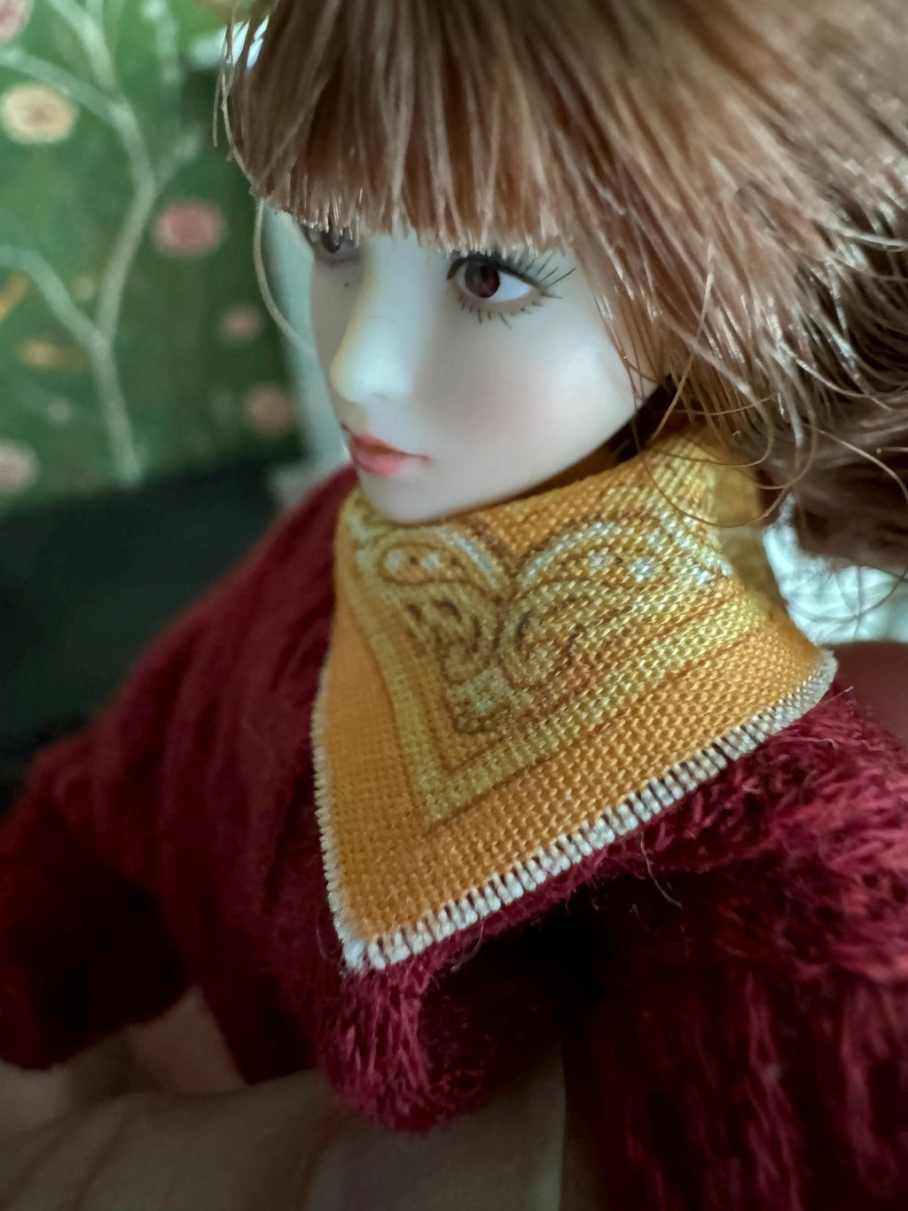 dollhouse miniature bandana 1/12 scale for 6 inch figure and 1/6 scale Bandana