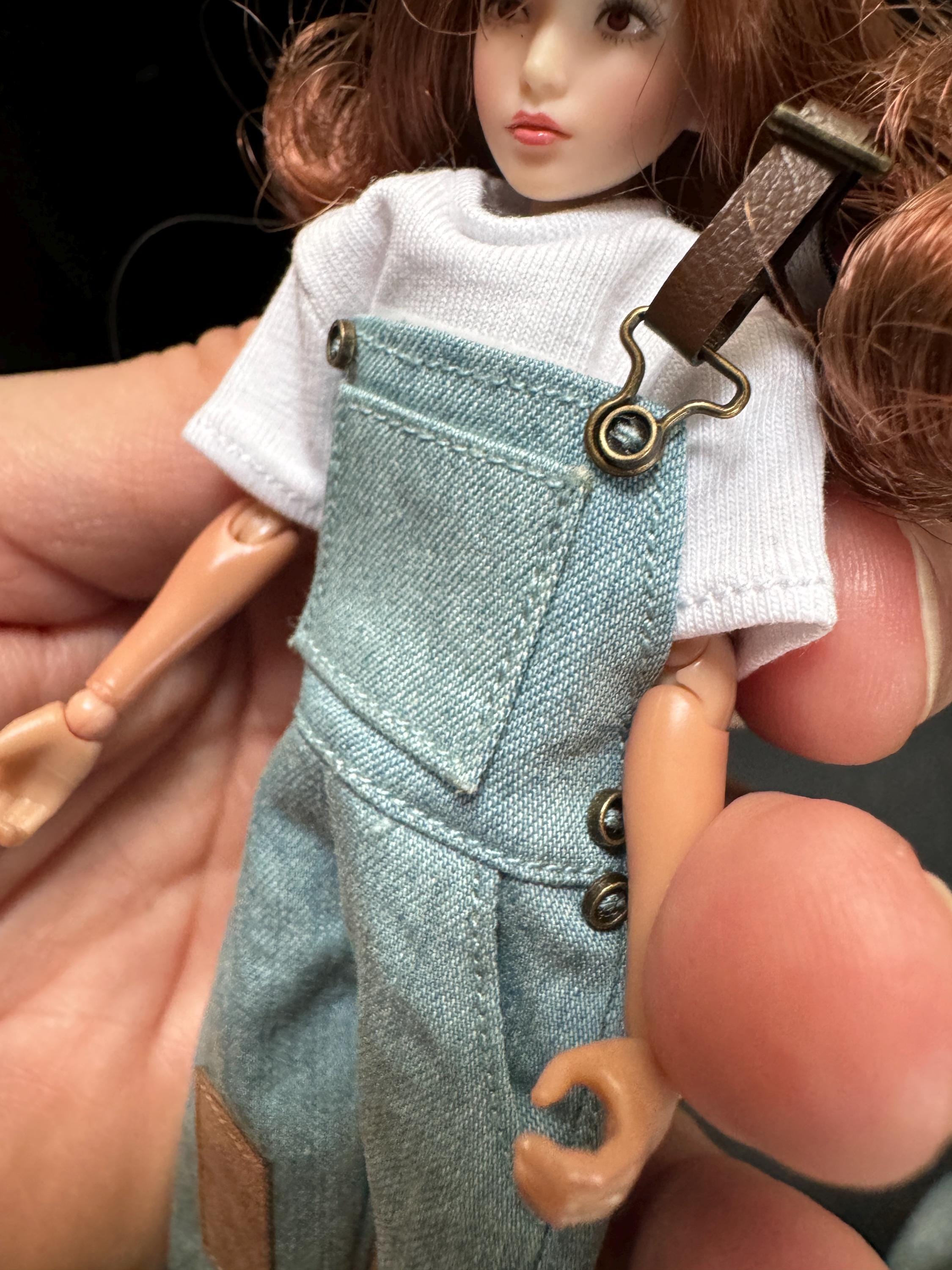 dollhouse miniature overalls 1/12 scale overalls unisex