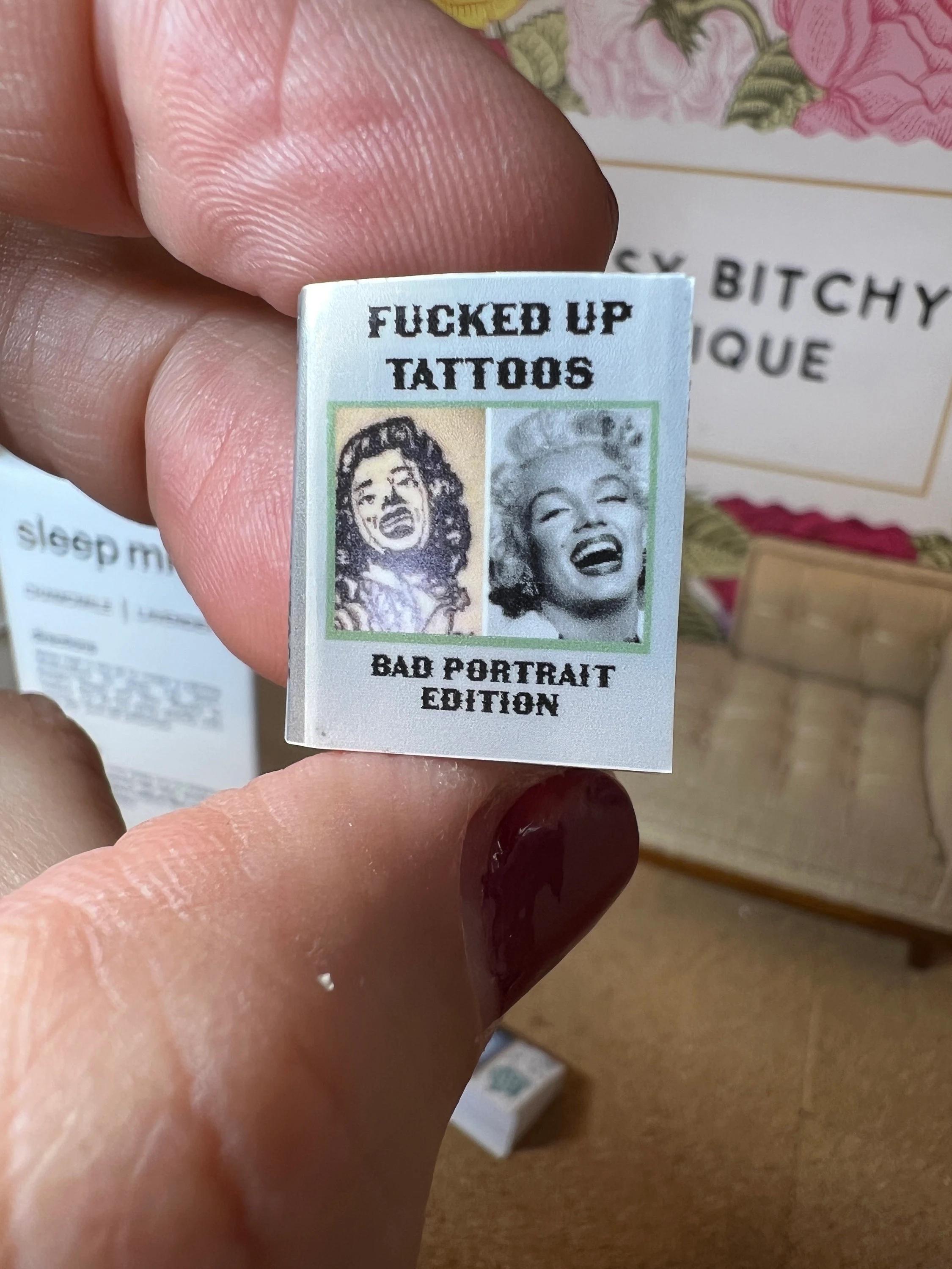 Dollhouse Miniature book,Tattoo Books dollhouse miniature book, 1/12 scale dollhouse book, blank inside, 1/6 scale book