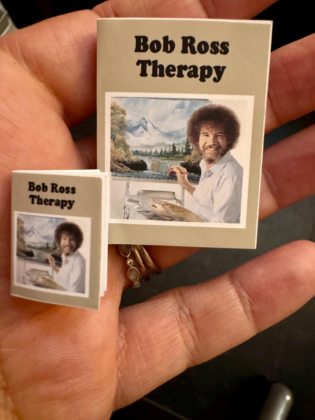 Dollhouse Miniature book, Bob Ross, 1/12 scale dollhouse book, blank inside, 1/6 scale book