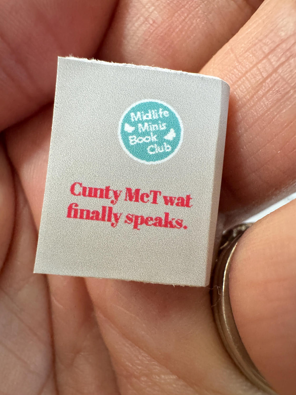 Dollhouse Miniature book, Cunty, 1/12 scale dollhouse book, blank inside, 1/6 scale book option