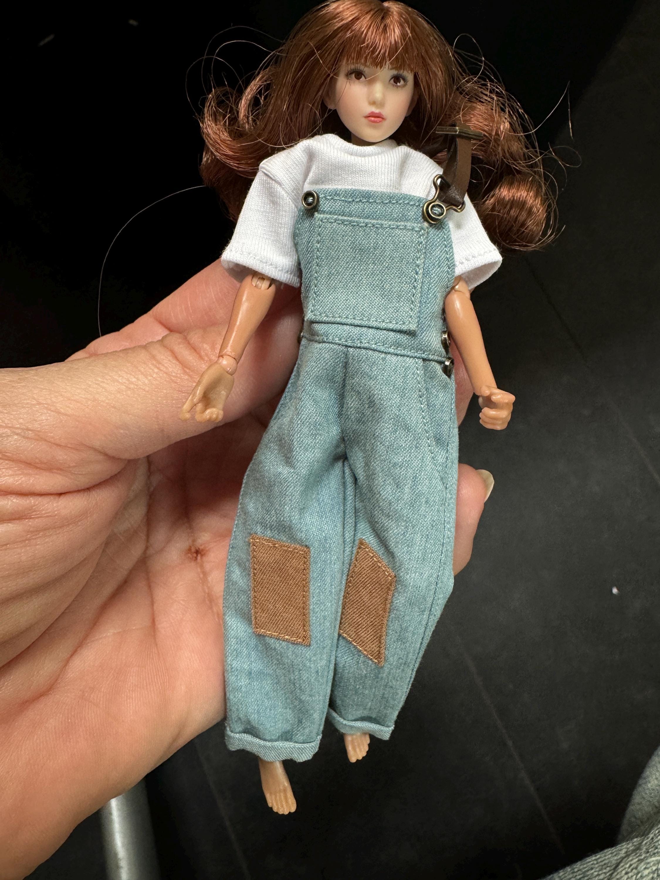 dollhouse miniature overalls 1/12 scale overalls unisex