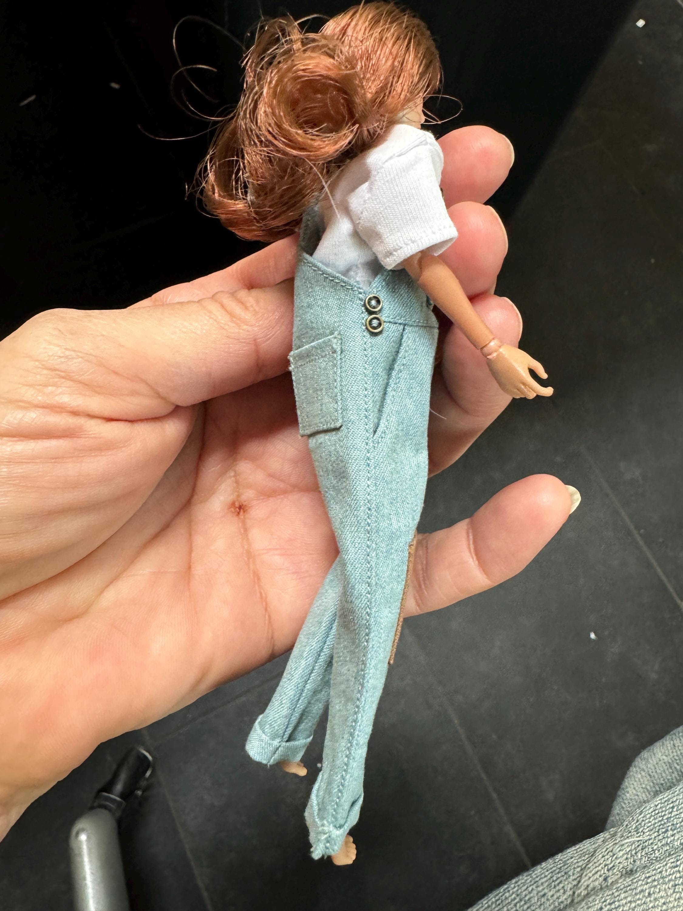 dollhouse miniature overalls 1/12 scale overalls unisex