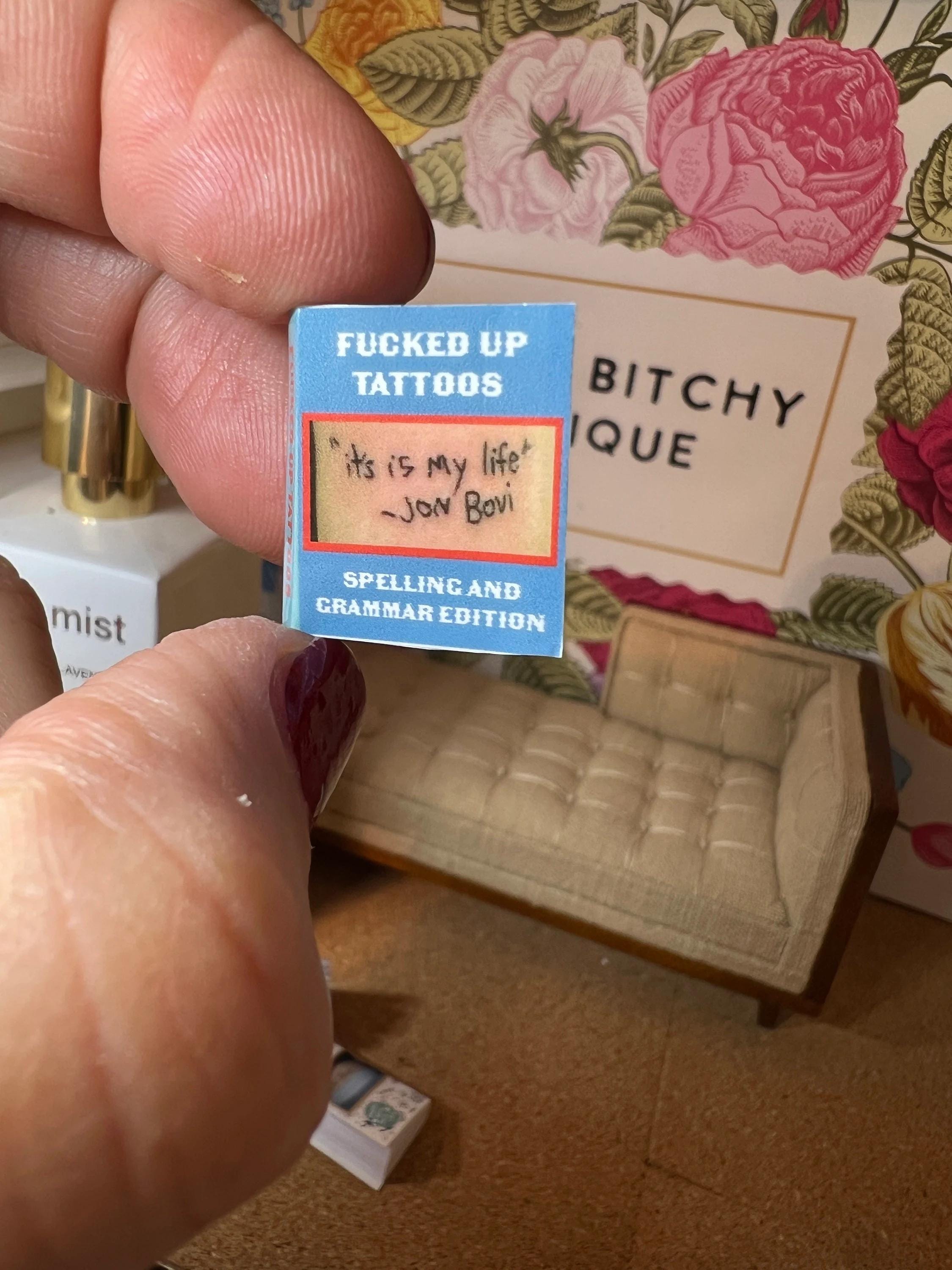 Dollhouse Miniature book,Tattoo Books dollhouse miniature book, 1/12 scale dollhouse book, blank inside, 1/6 scale book