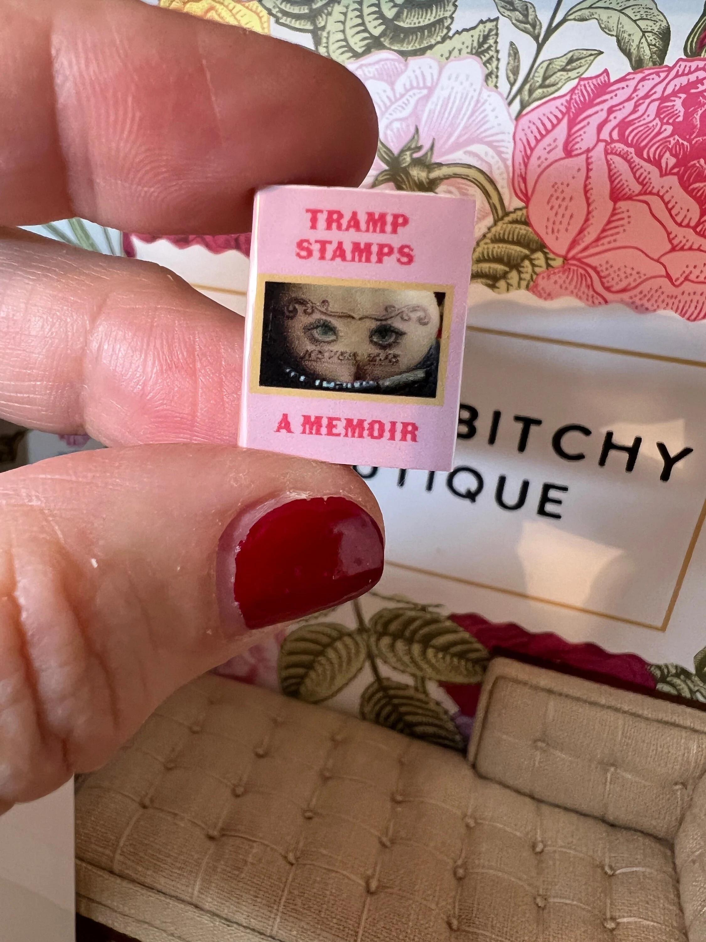 Dollhouse Miniature book,Tattoo Books dollhouse miniature book, 1/12 scale dollhouse book, blank inside, 1/6 scale book