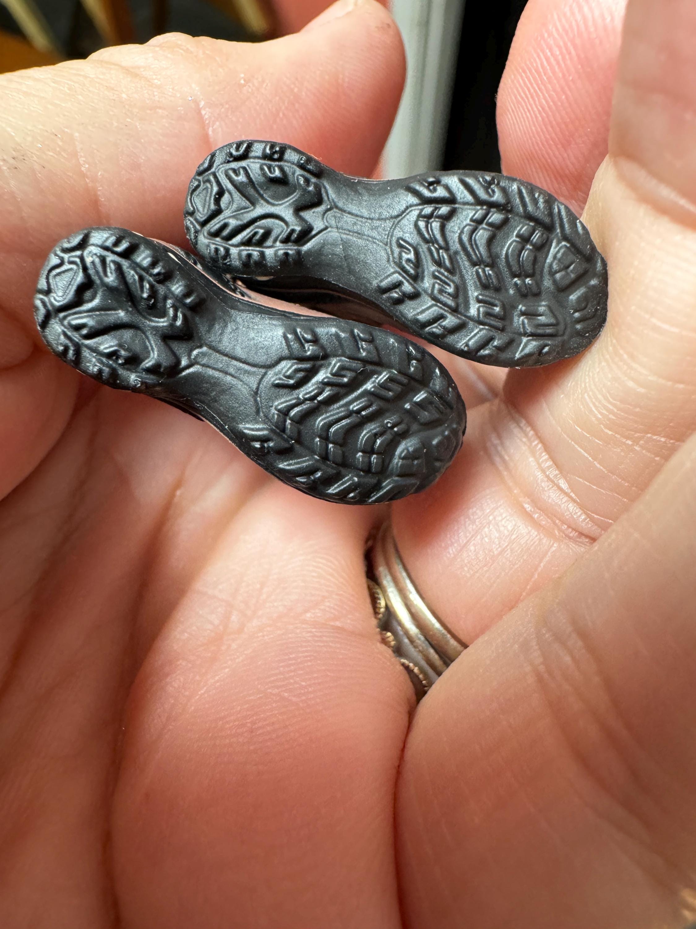 dollhouse miniature hiking boots 1/12 with socks