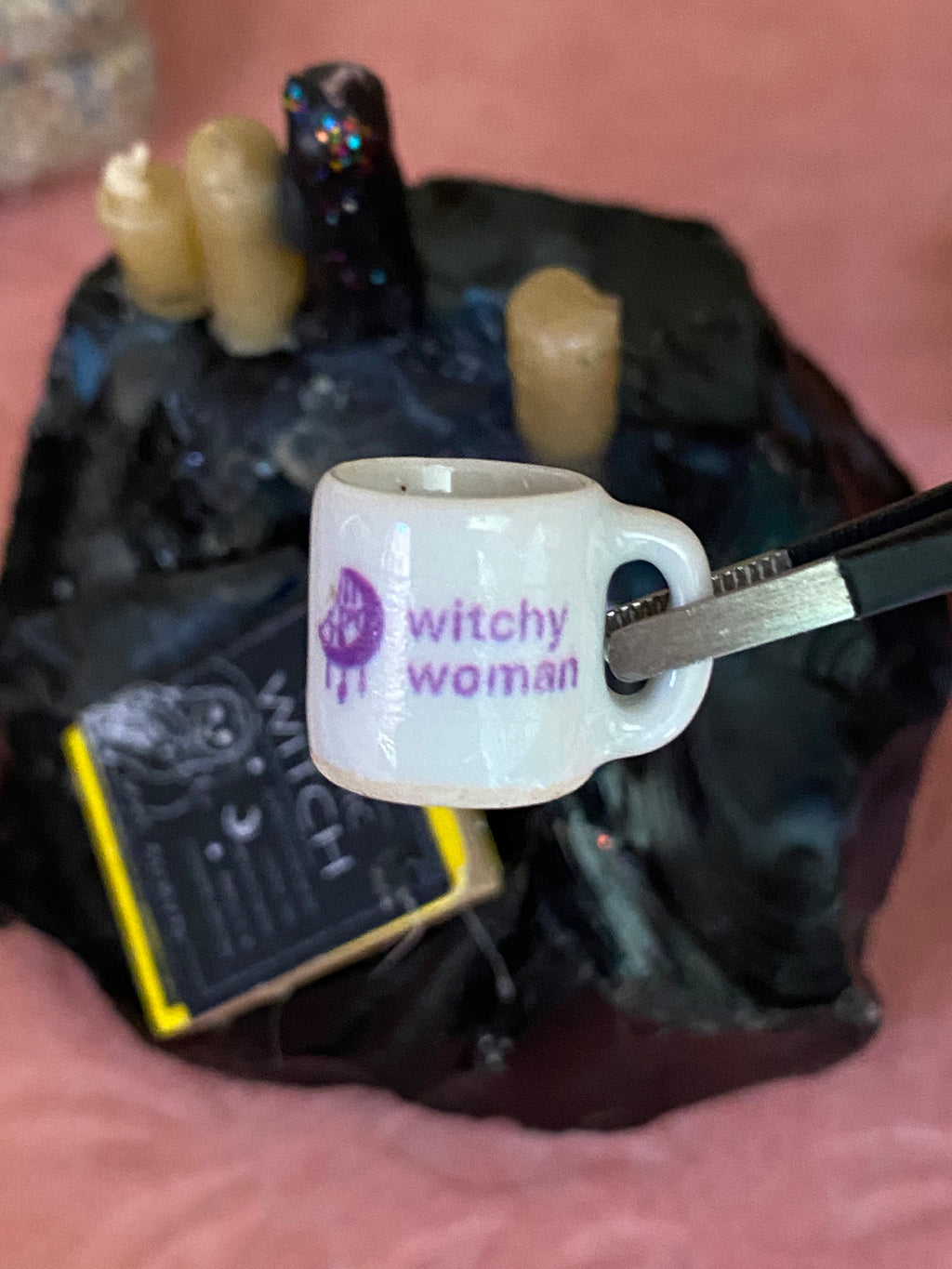 Dollhouse miniature coffee mug Witchy Woman magic fairy miniature