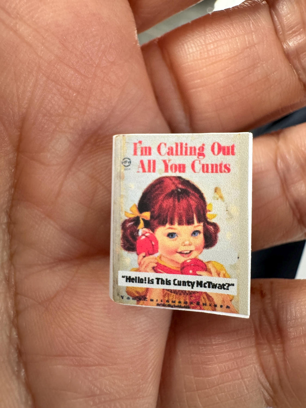 Dollhouse Miniature book, Cunty, 1/12 scale dollhouse book, blank inside, 1/6 scale book option