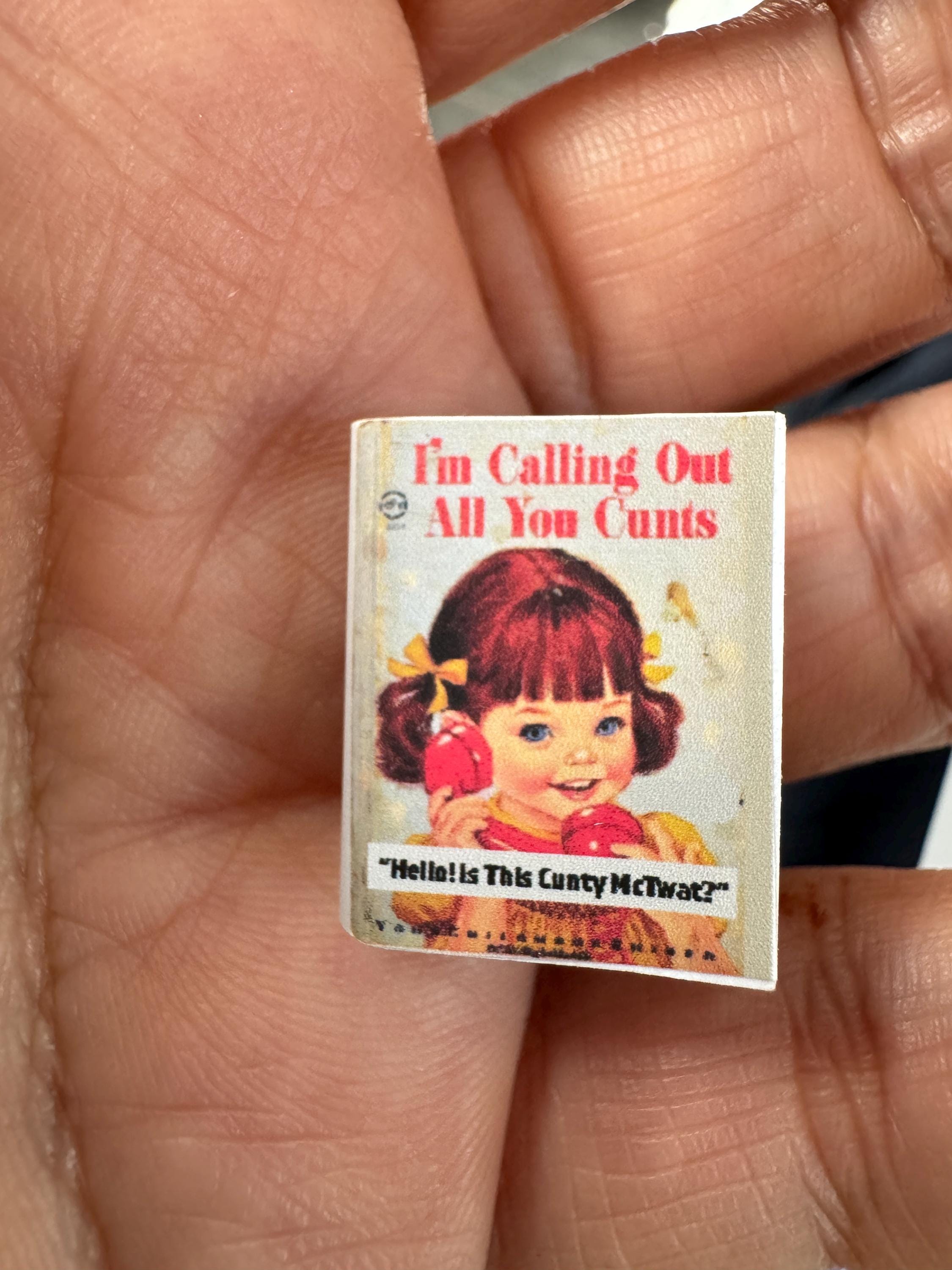 Dollhouse Miniature book, Cunty, 1/12 scale dollhouse book, blank inside, 1/6 scale book option