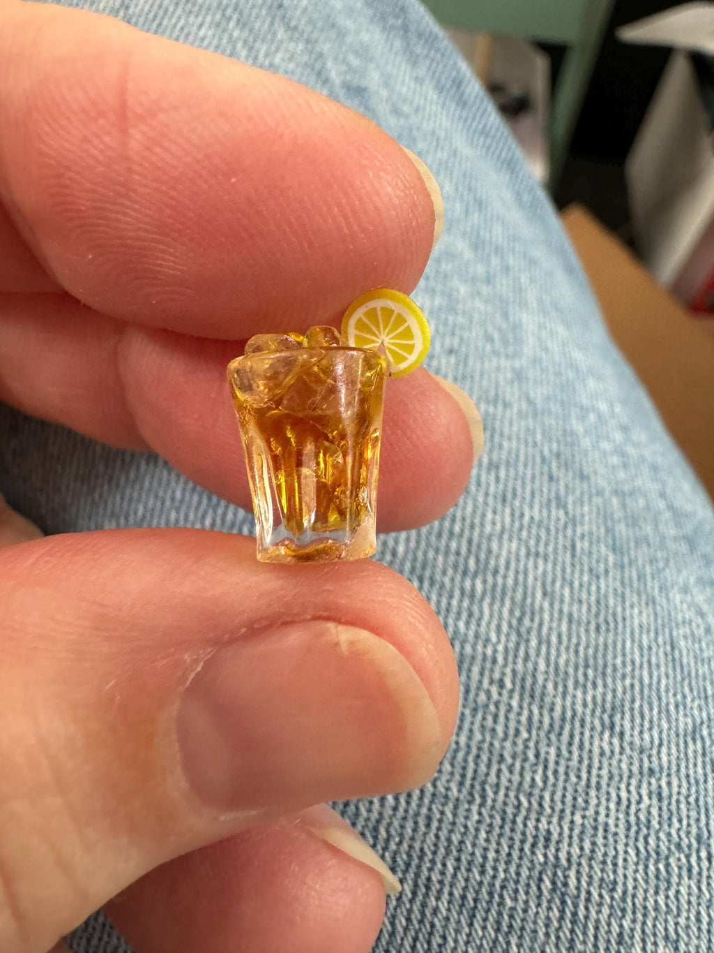 dollhouse miniature drink, 1/12 scale Arnold Palmer Iced Tea Lemonade drink