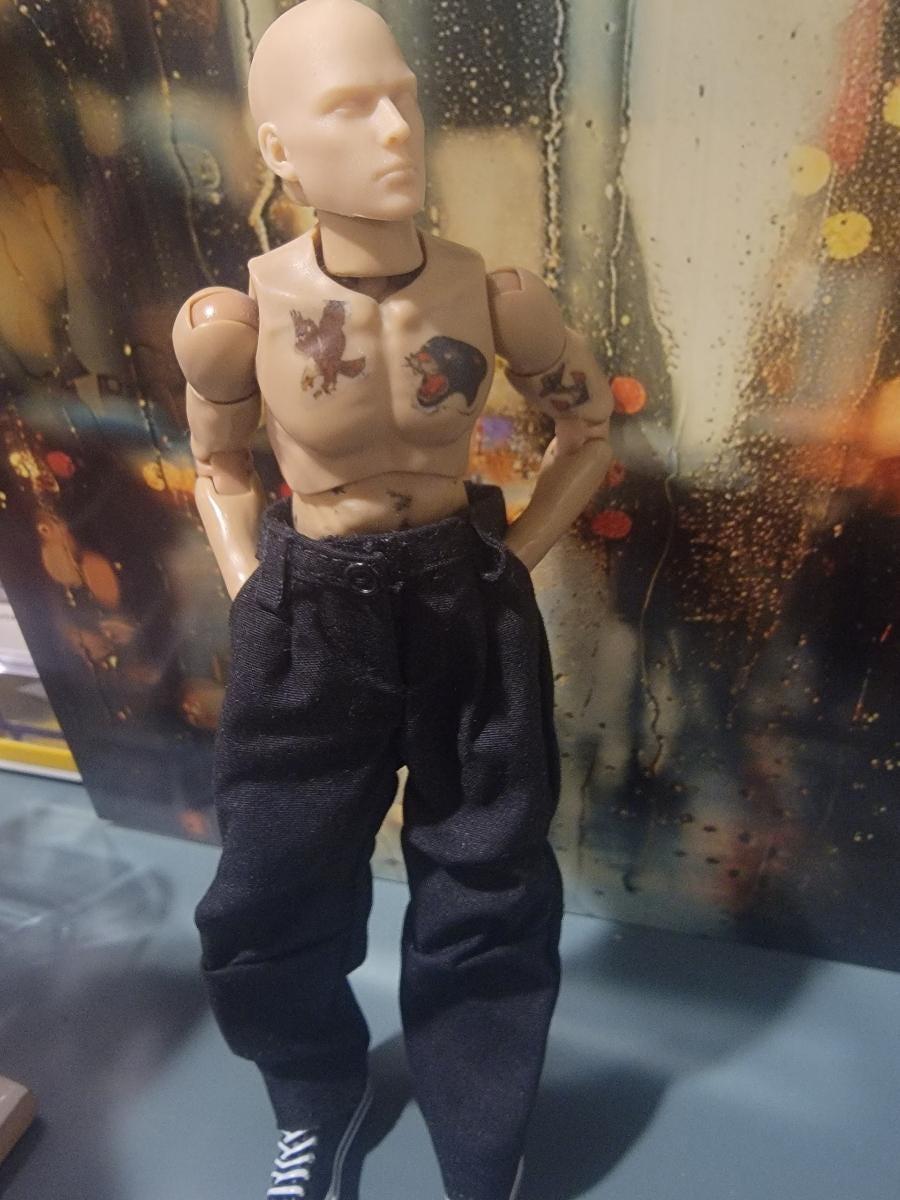 Dollhouse miniature pants, 1/12 scale men's pants