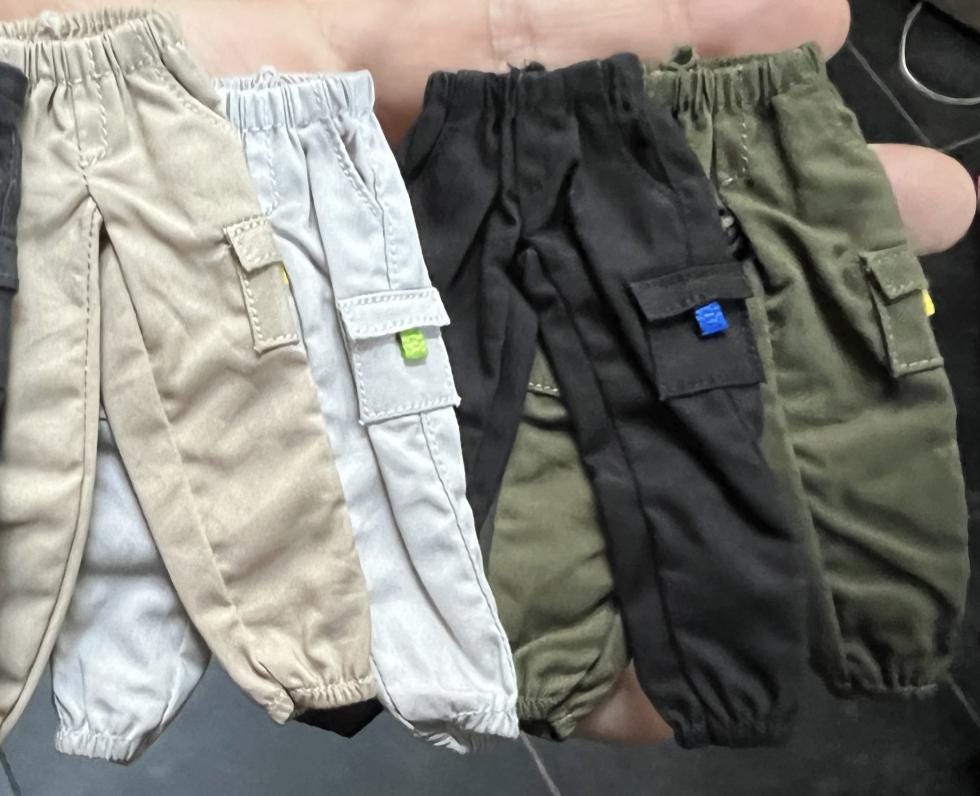 Dollhouse miniature pants 1/12 cargo pants clothes for Phicen and Tbleague action figure