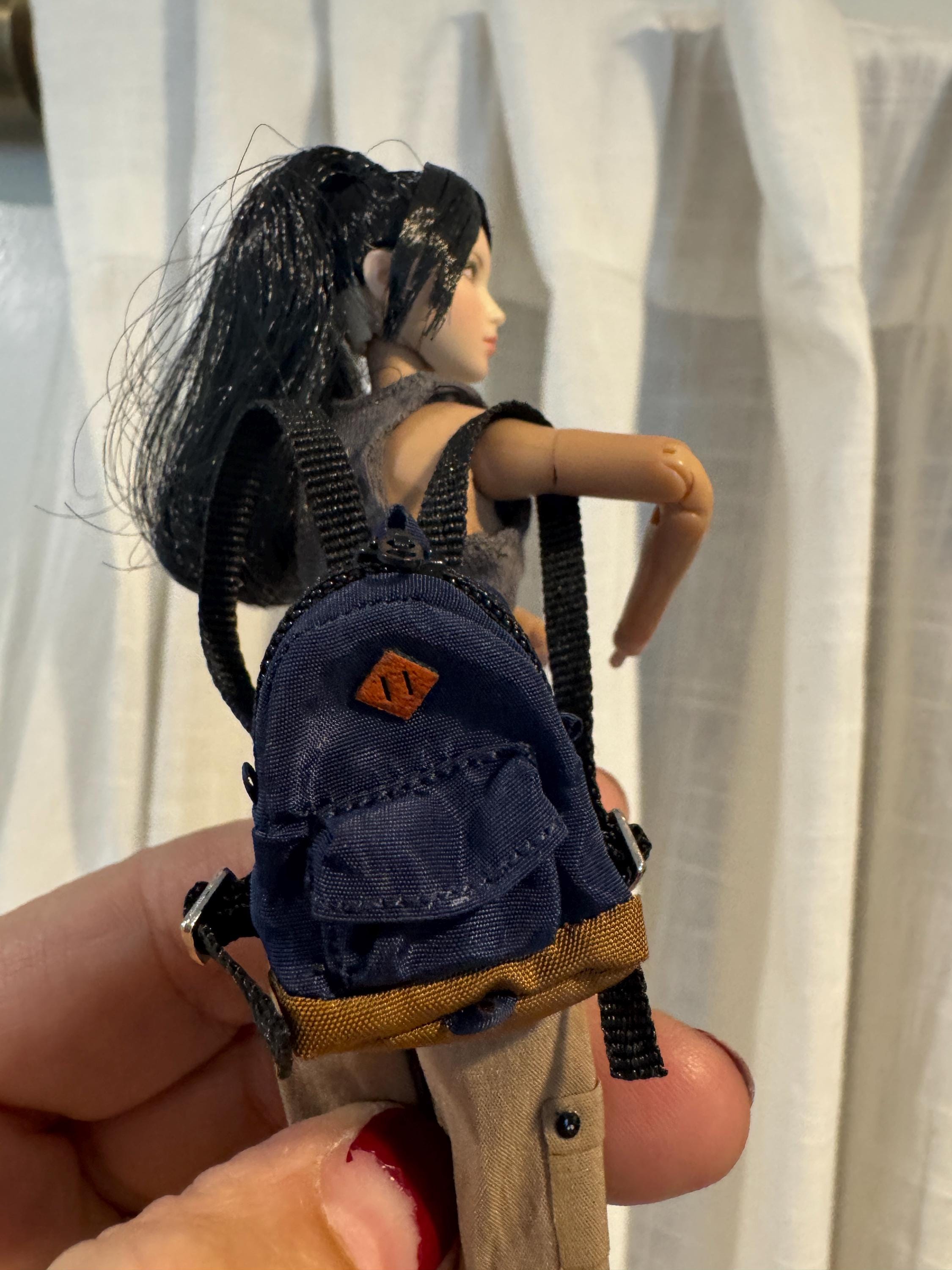 dollhouse Miniature backpack Jansport type dollhouse miniature backpack 1/12 backpack for 6 inch figure