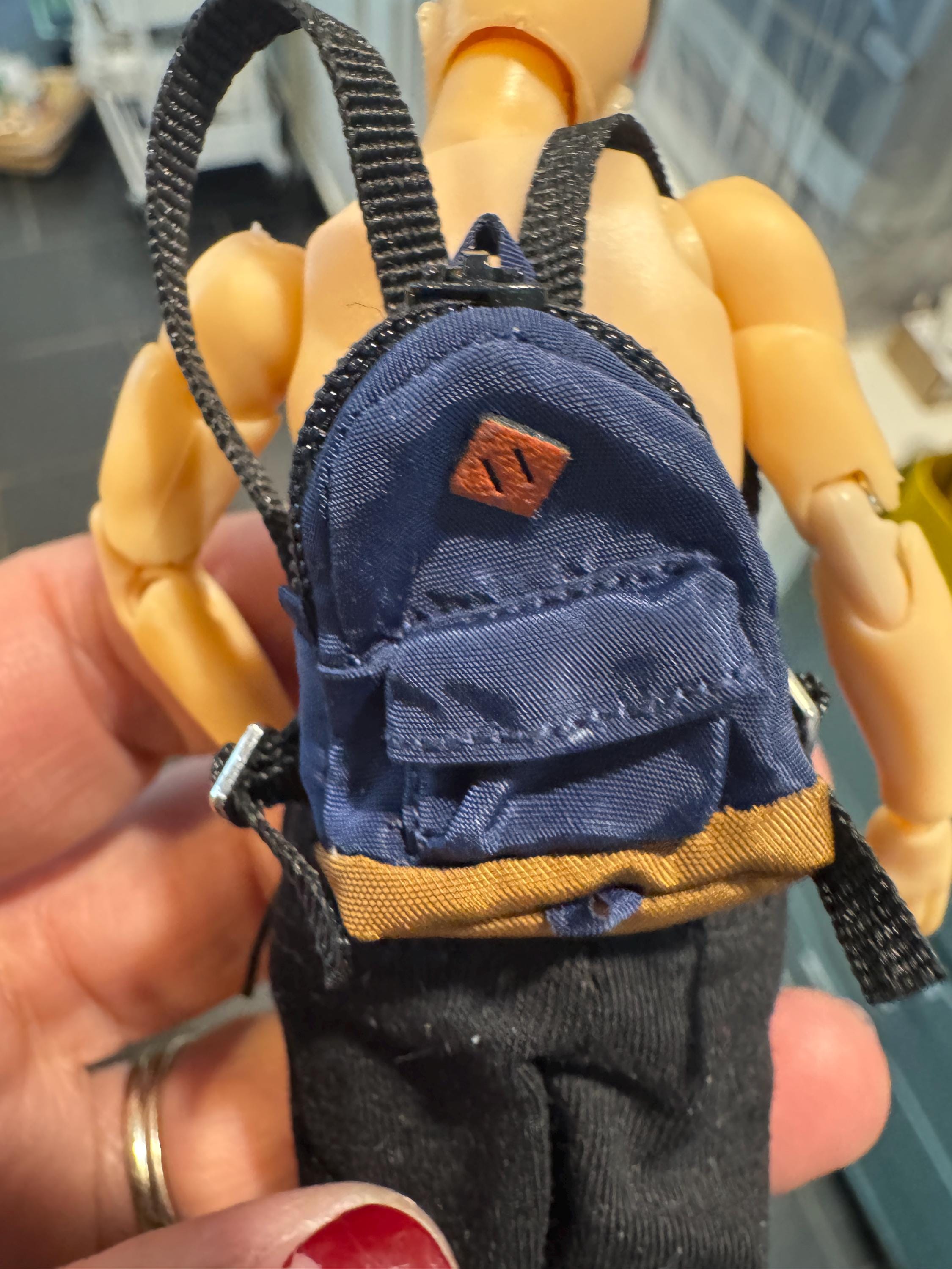 dollhouse Miniature backpack Jansport type dollhouse miniature backpack 1/12 backpack for 6 inch figure