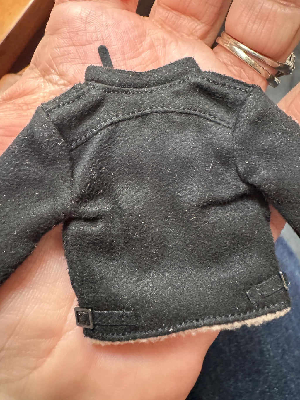 dollhouse miniature coat 1/12 coat black jacket leather clothes