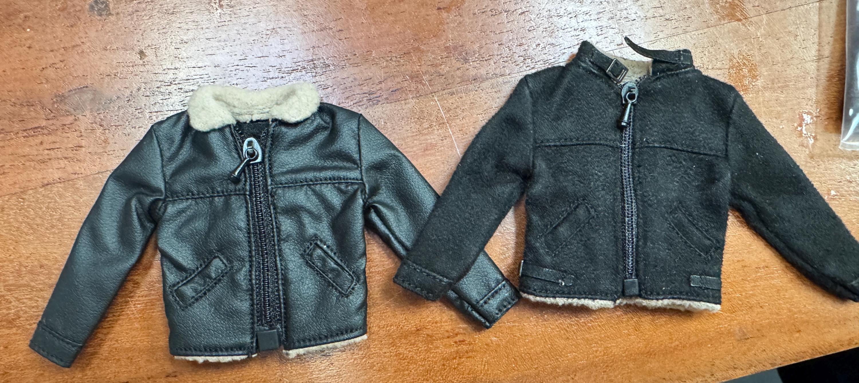 dollhouse miniature coat 1/12 coat black jacket leather clothes