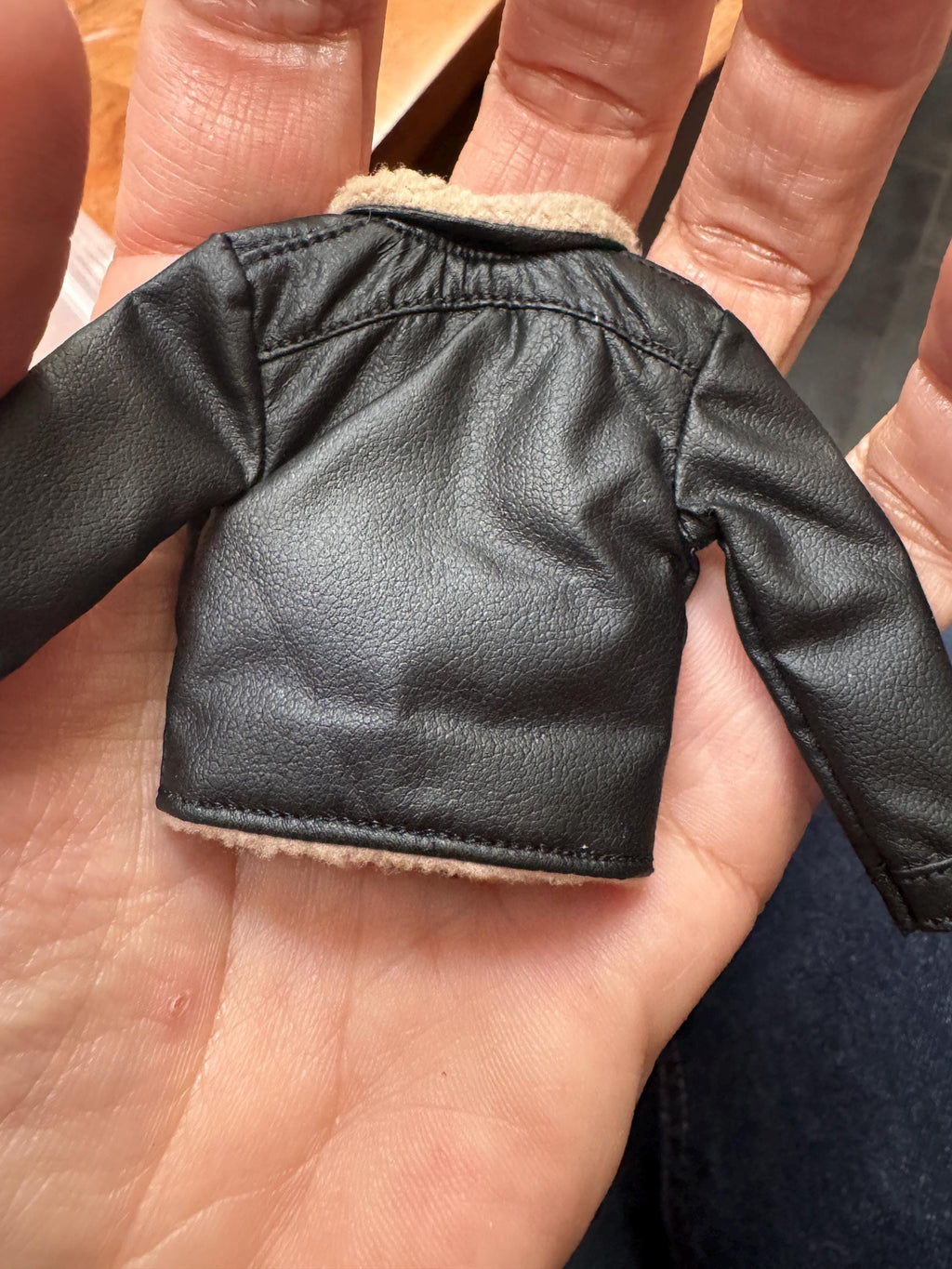 dollhouse miniature coat 1/12 coat black jacket leather clothes