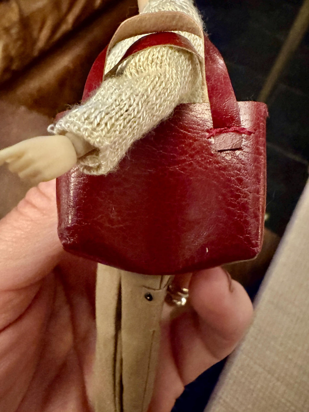 dollhouse miniature purse 1/12 scale tote dollhouse miniature bag purse tote can be 1/6 scale