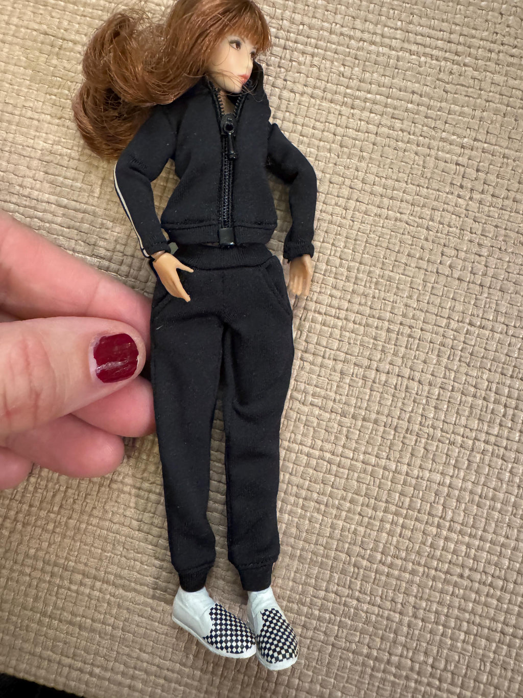 Dollhouse miniature women's jogger and pants set,  1/12 women's clothes