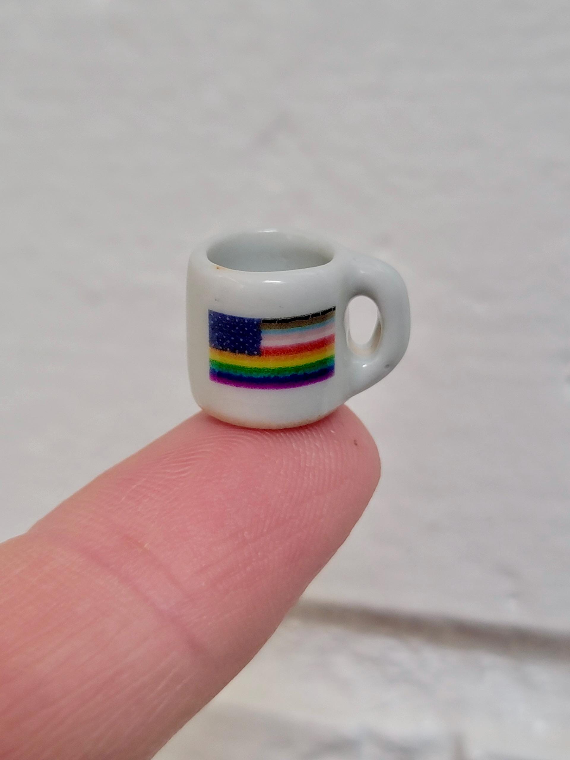 dollhouse miniature Pride coffee mug,  1/12 scale LGBTQ coffee mugs