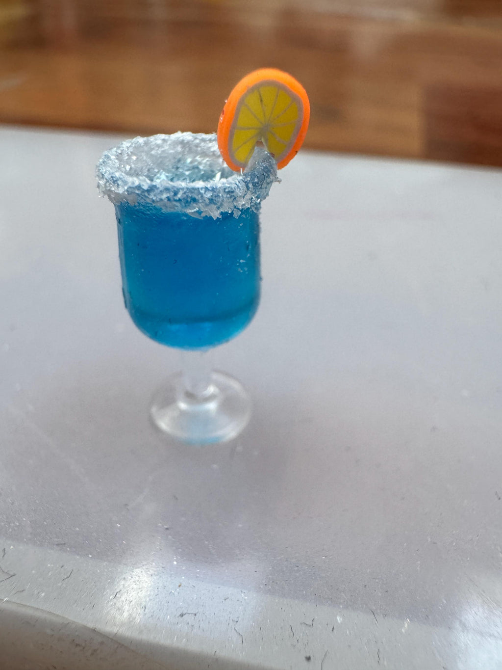 dollhouse miniature cocktail, MARGARITA 1/12 craft cocktail blue, dollhouse bar