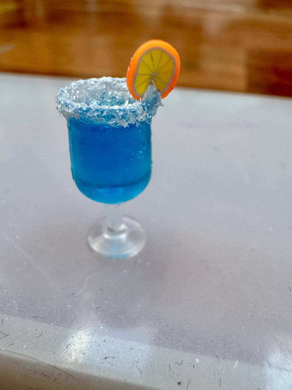 dollhouse miniature cocktail, MARGARITA 1/12 craft cocktail blue, dollhouse bar