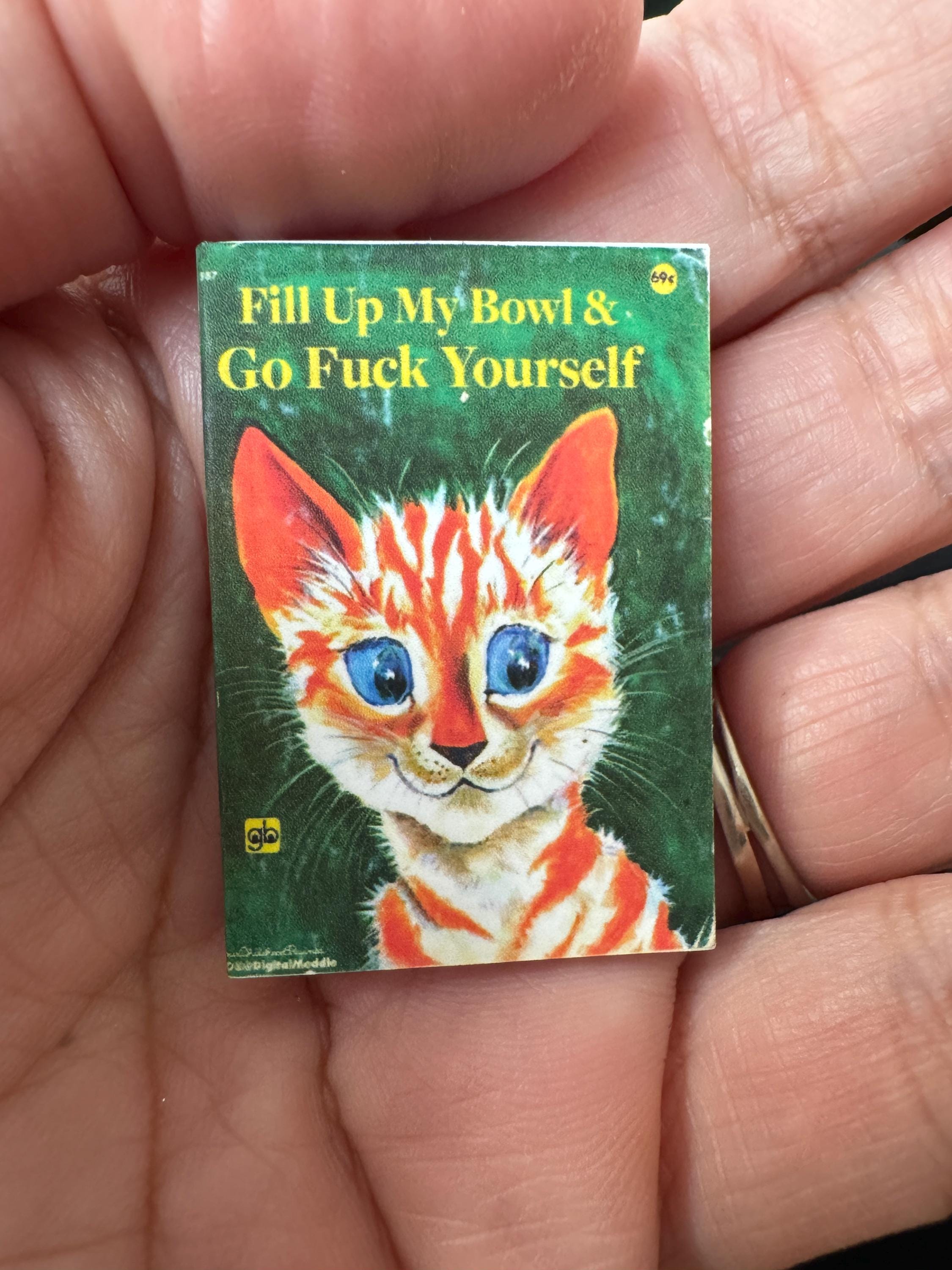 Dollhouse Miniature book, WTF Cats, miniature book, 1/12 scale dollhouse book, blank inside, 1/6 scale option