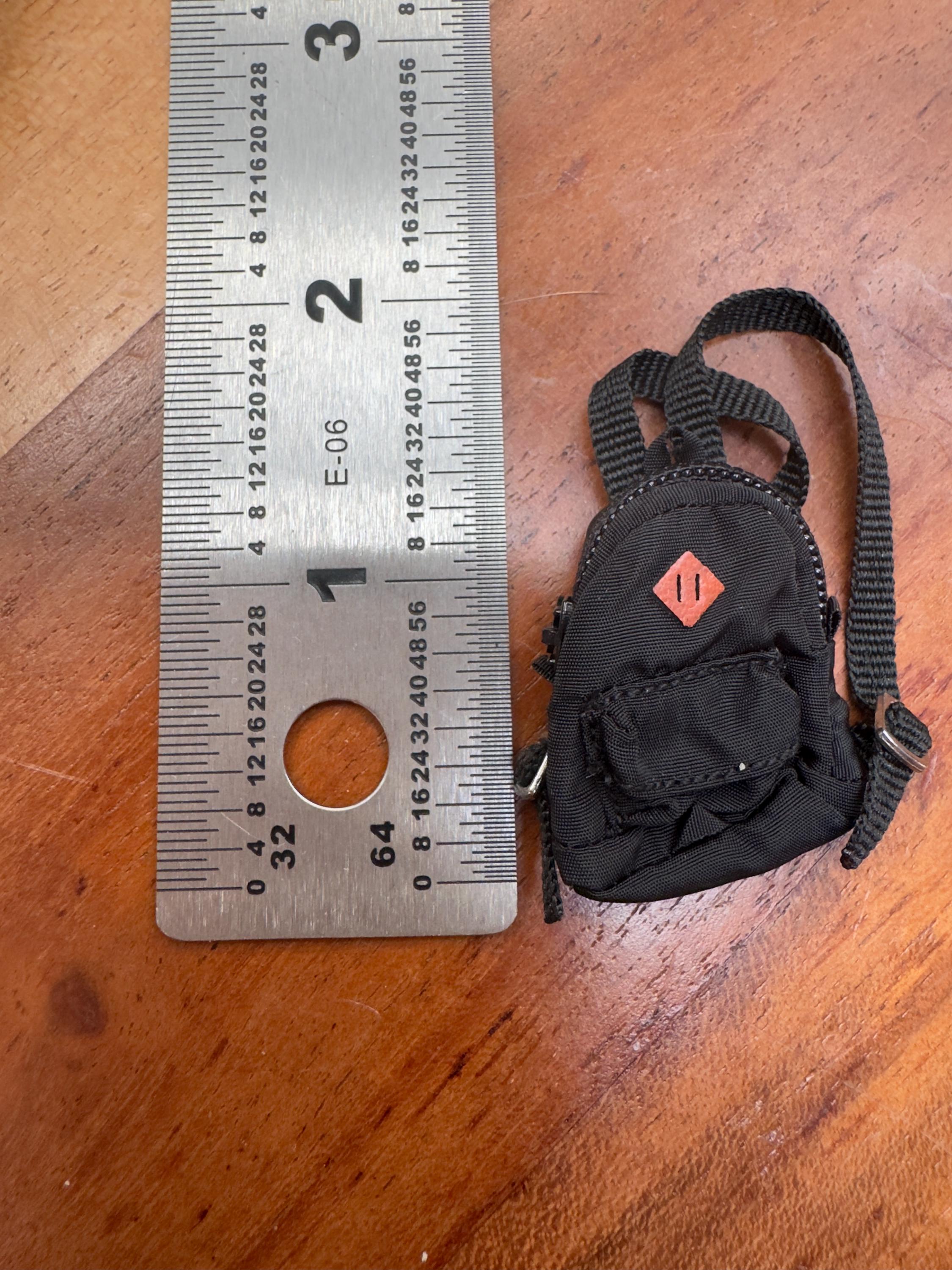 dollhouse Miniature backpack Jansport type dollhouse miniature backpack 1/12 backpack for 6 inch figure