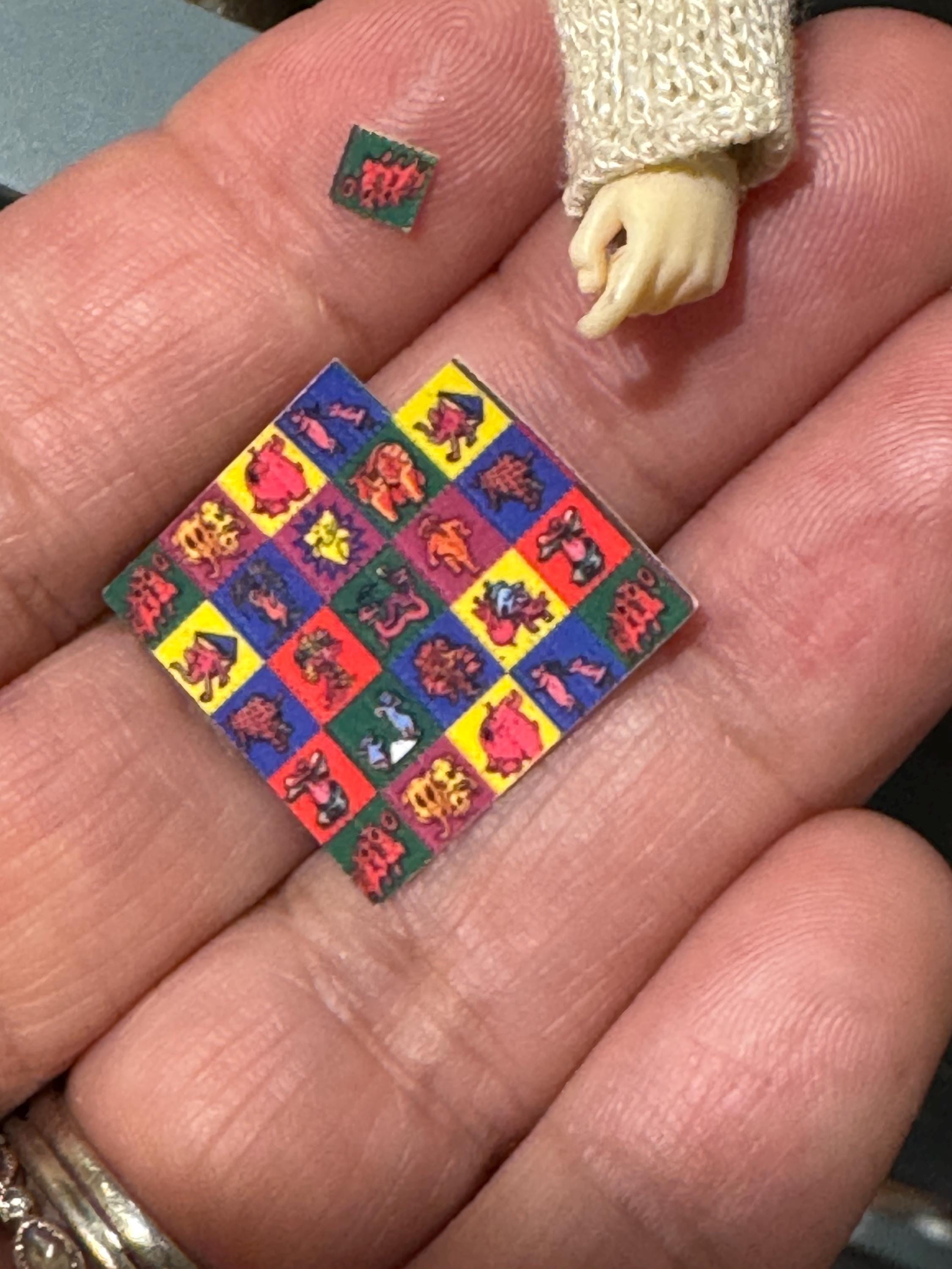 dollhouse fake miniature drugs, acid blotter Grateful Dead inspired, 1980's inspired