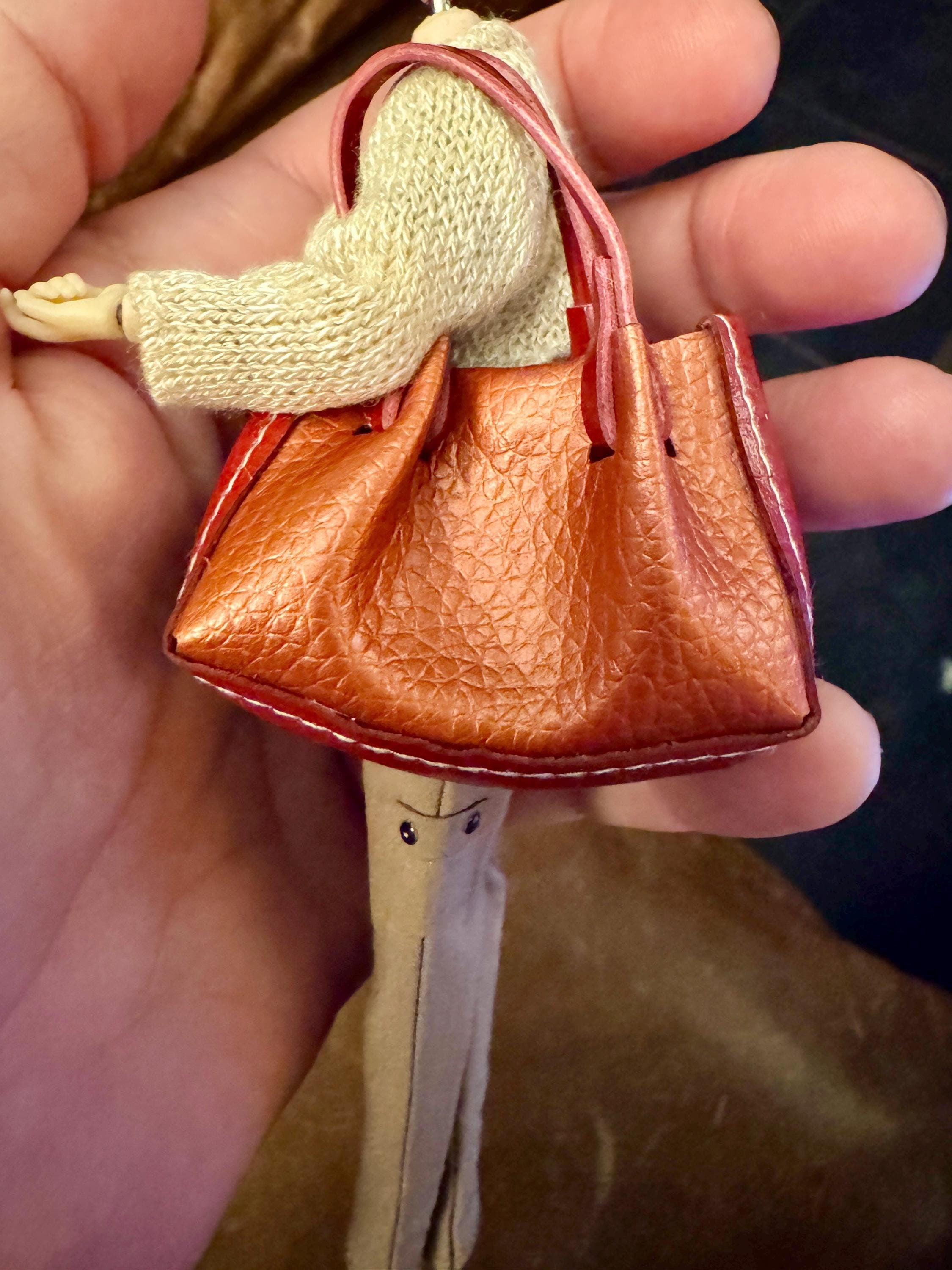 dollhouse miniature purse 1/12 scale tote dollhouse miniature bag purse tote for 6 inch doll