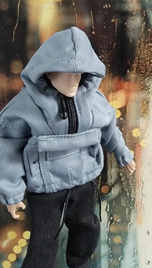 dollhouse miniature jacket,  1/12 scale sweatshirt for 6 inch action figure