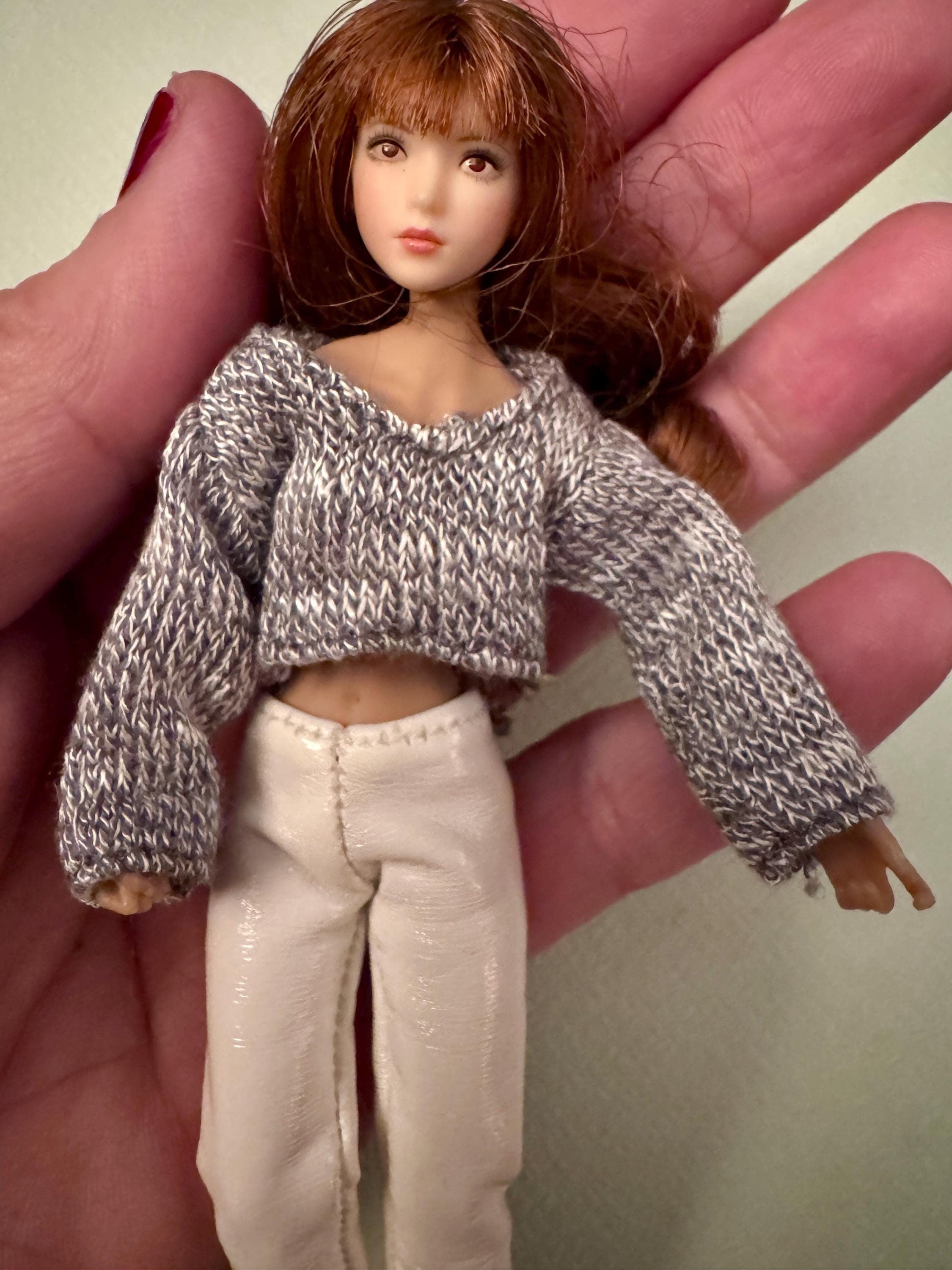 dollhouse miniature cropped Sweater handmade 1/12 scale clothes