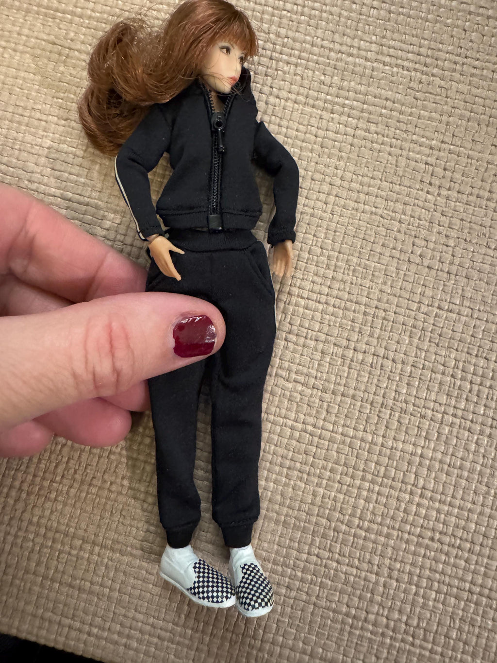 Dollhouse miniature women's jogger and pants set,  1/12 women's clothes