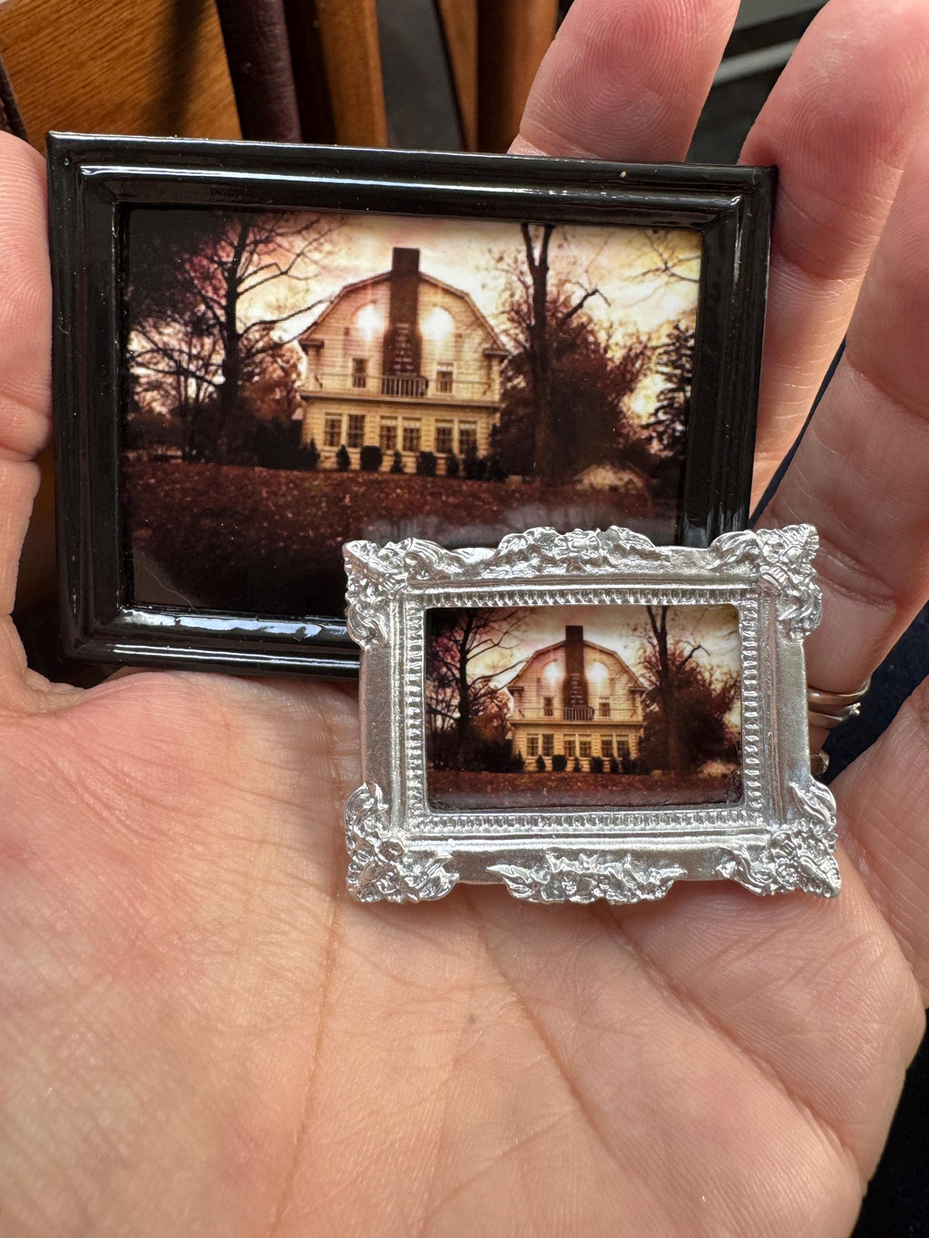 dollhouse miniature Halloween decor, The Shining and Amityville Horror