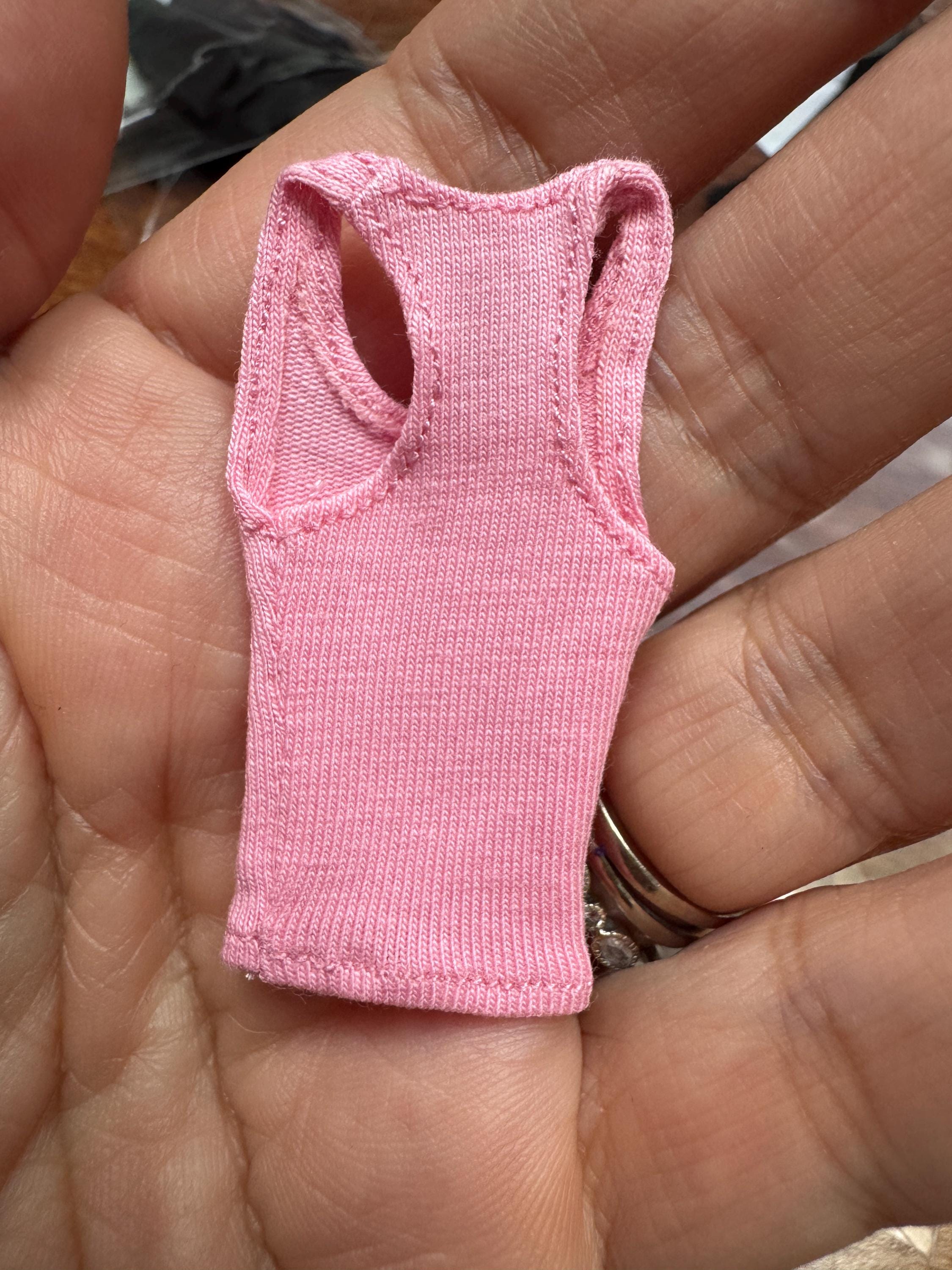 dollhouse miniature tee shirt, women's 1/12 tank top shirt