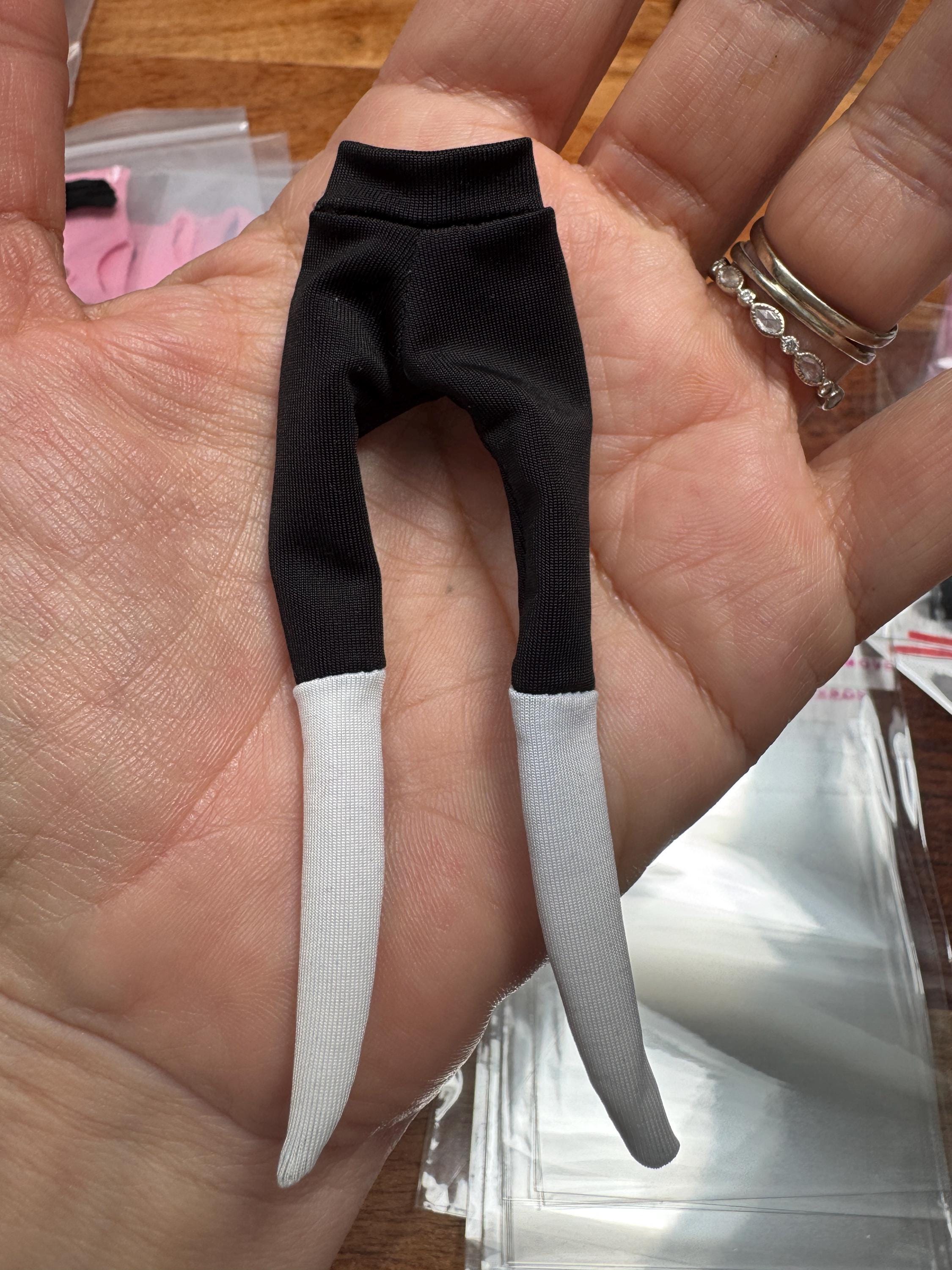 dollhouse miniature pants 1/12 leggings black and white leggings