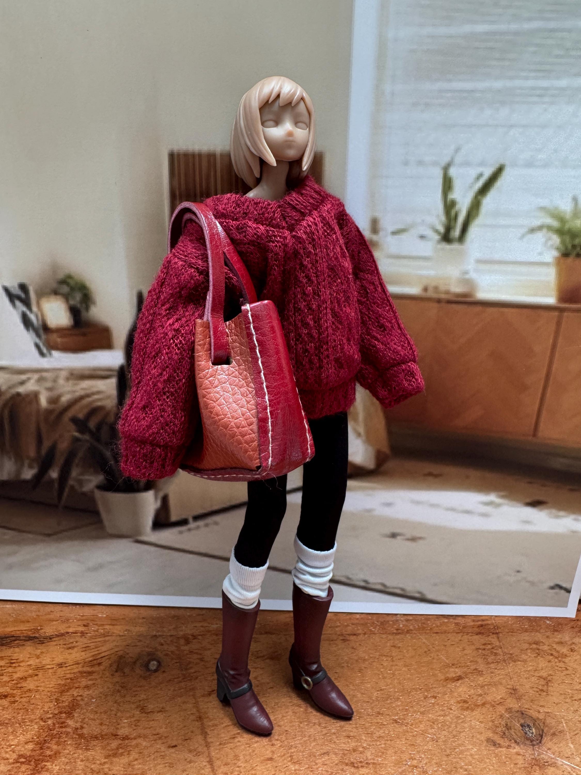 dollhouse miniature pants 1/12 leggings black and white leggings