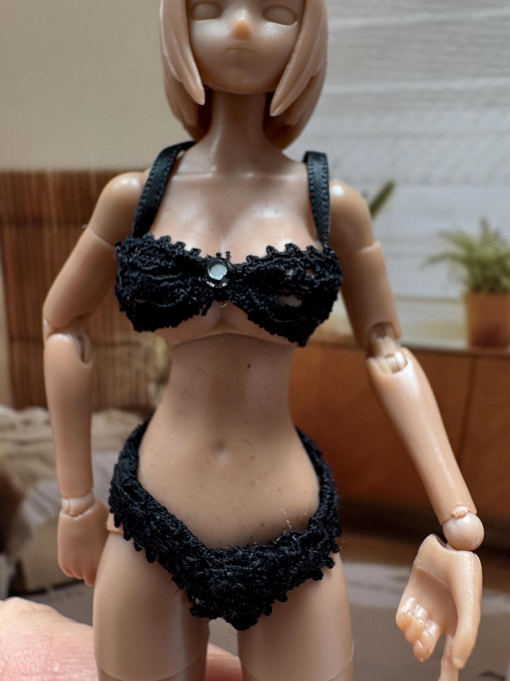 Dollhouse miniature lace bra and panty set, 1/12 clothing