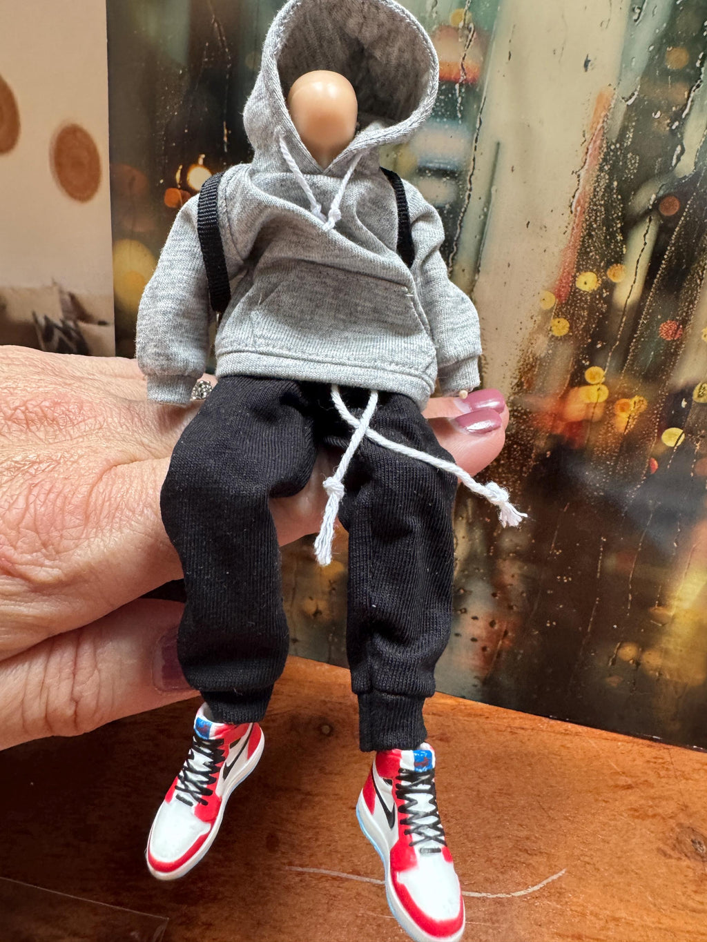 dollhouse miniature men's hoodie 1/12 joggers hoodie sweatshirt sweatpants for action figure