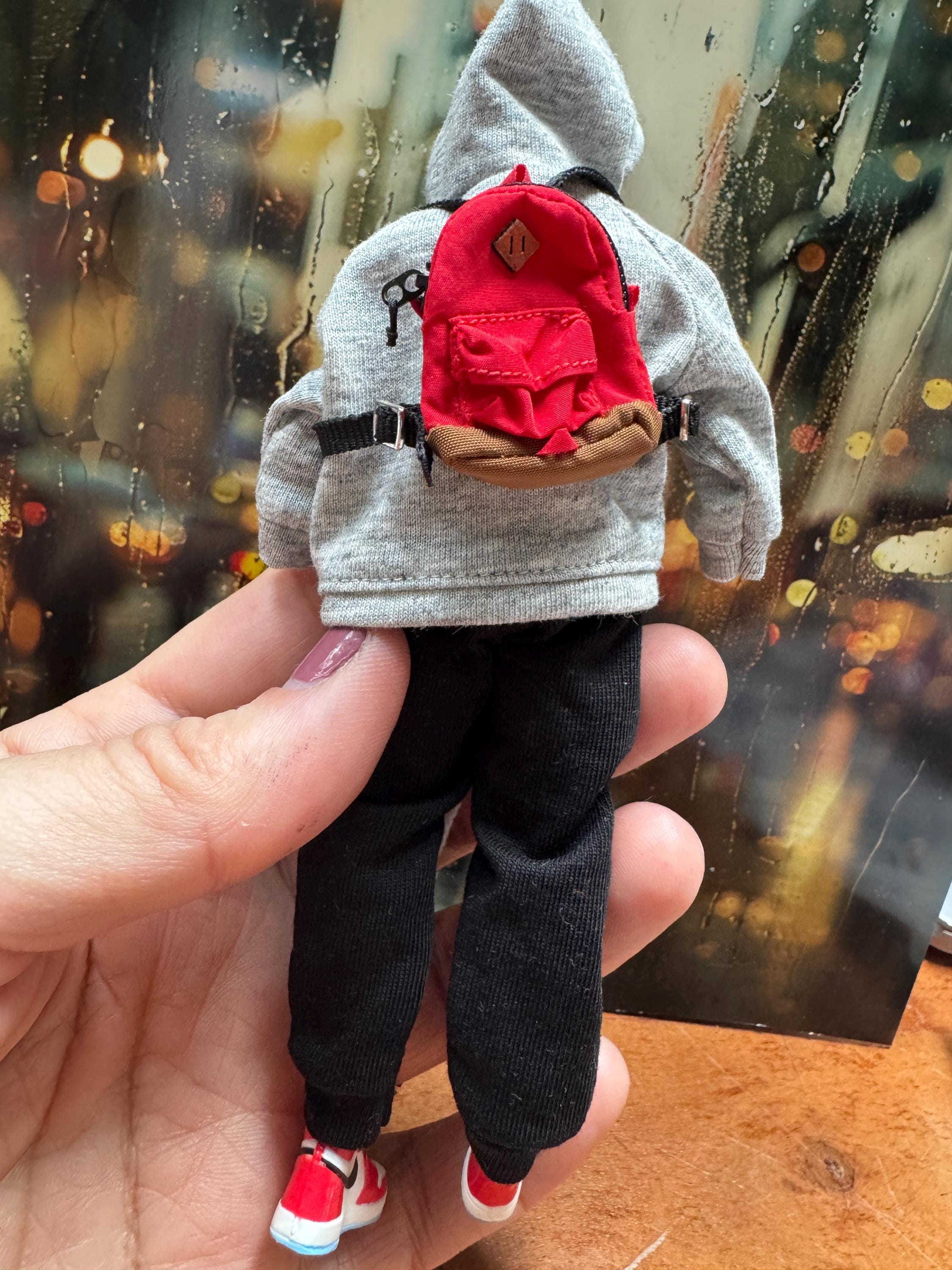 dollhouse Miniature backpack Jansport type dollhouse miniature backpack 1/12 backpack for 6 inch figure