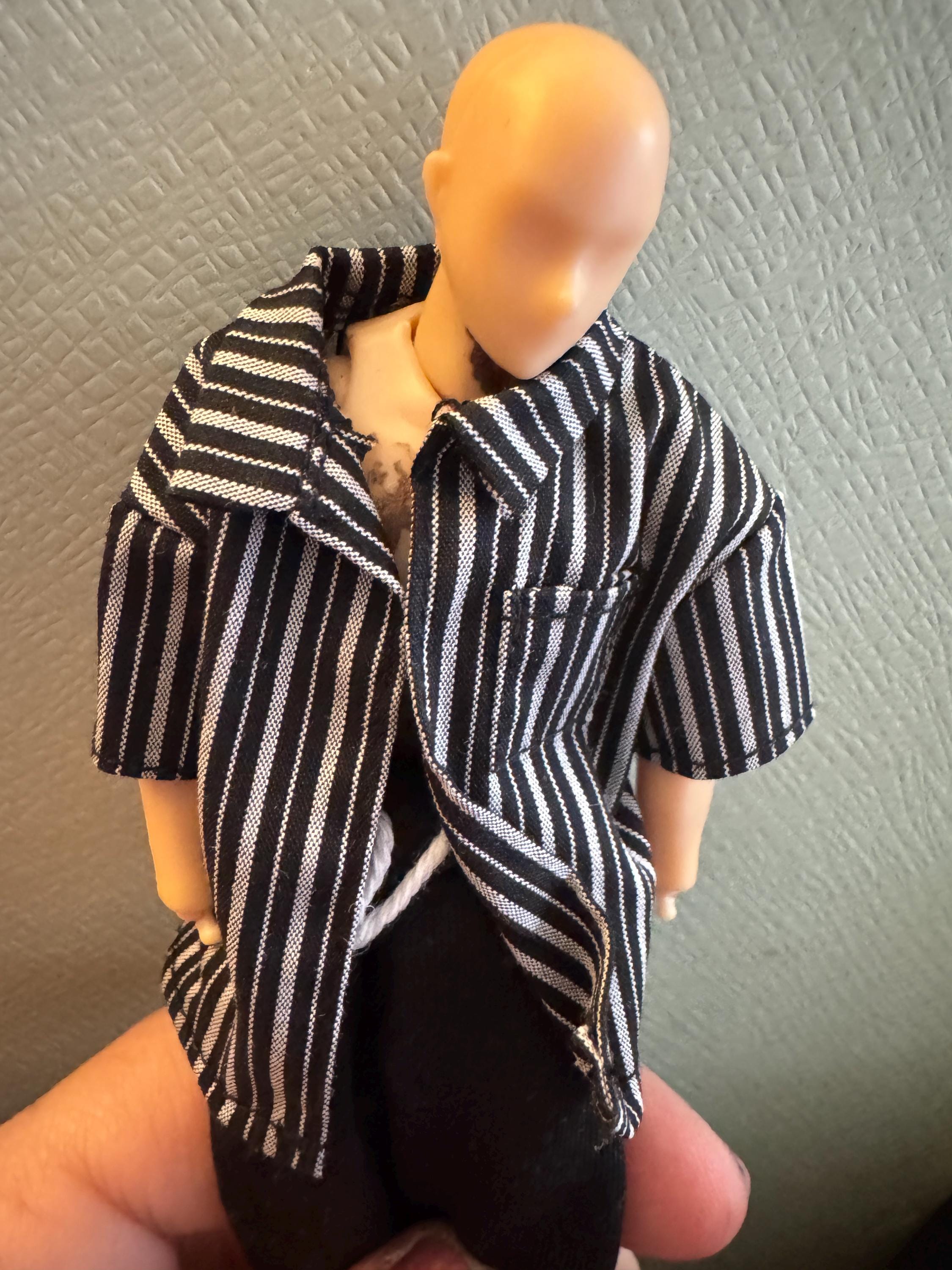 dollhouse miniature shirt, 1/12 men's work shirt for 6 inch figure